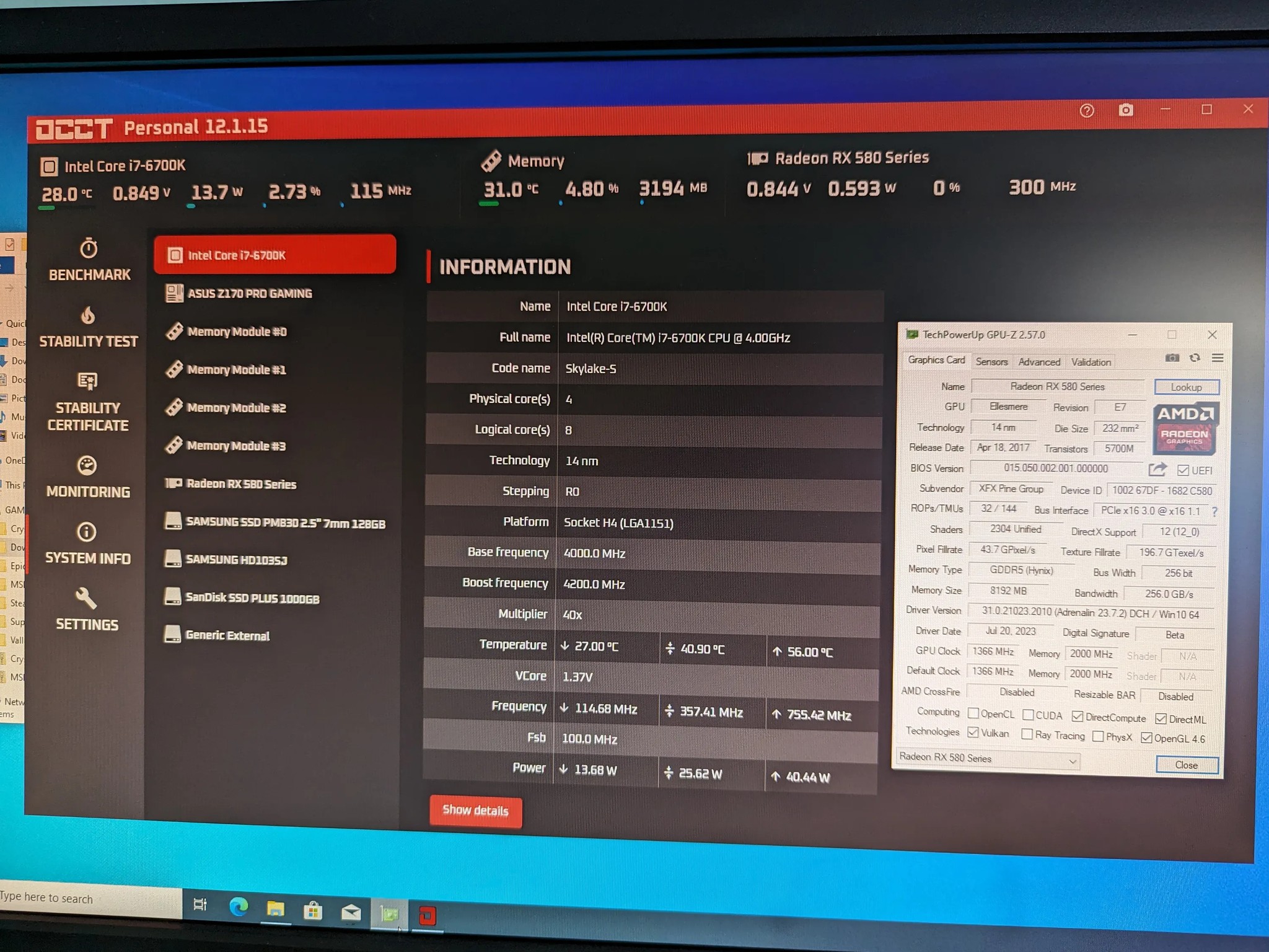 The Modest Esports rig i7 6700K 64GB RAM RX 580 128GB SSD 1TB HDD