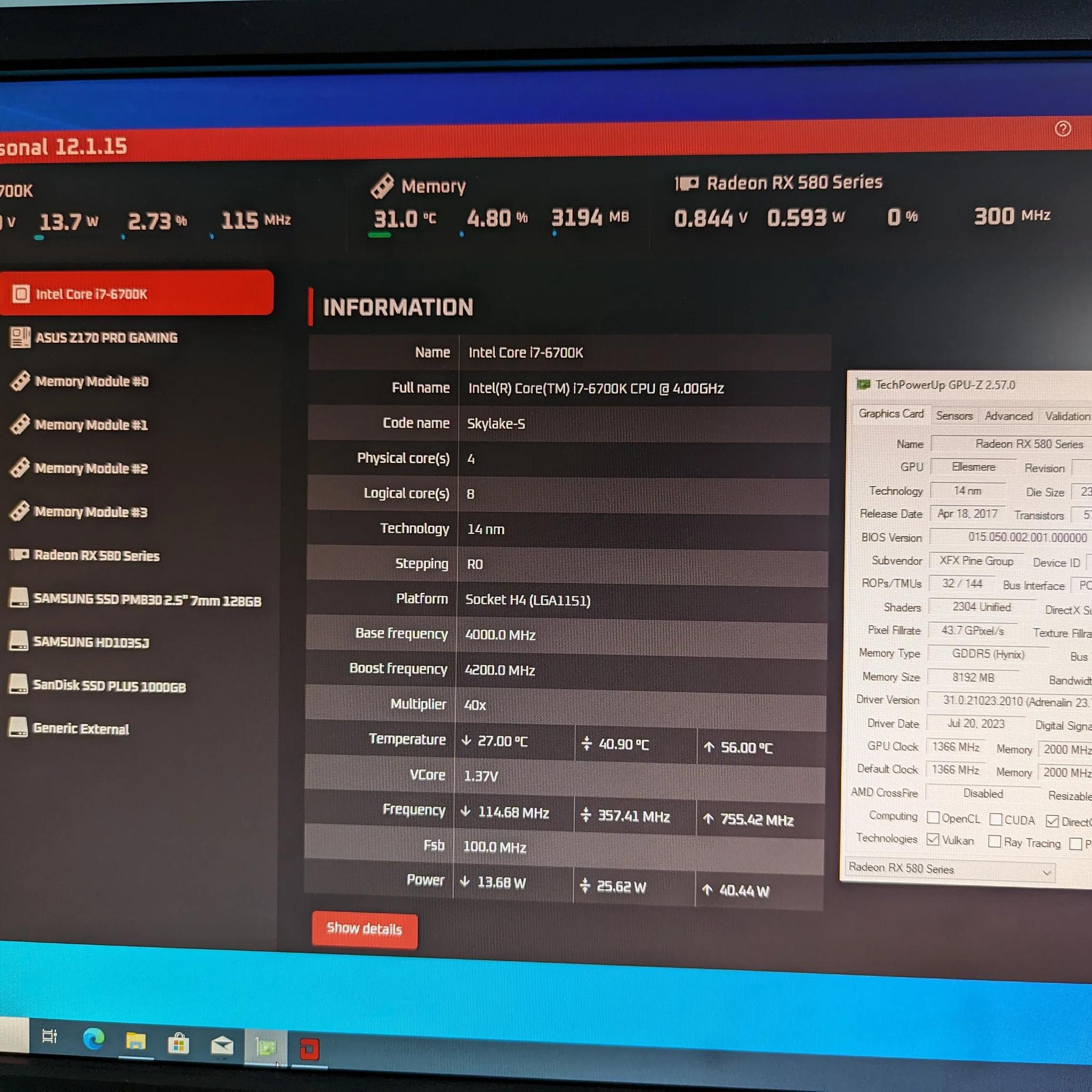 The Modest Esports rig i7 6700K 64GB RAM RX 580 128GB SSD 1TB HDD
