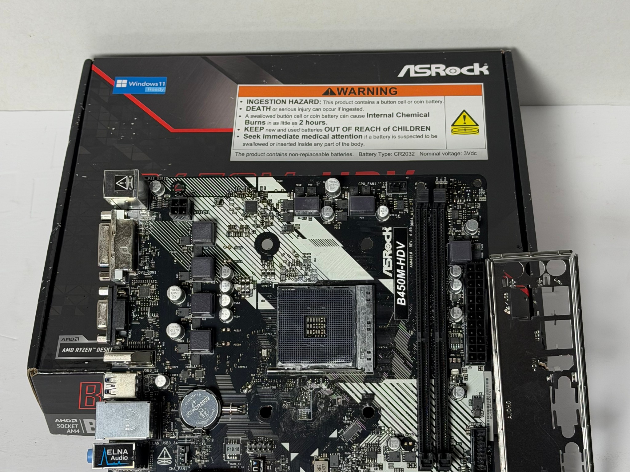 ASRock AMD B450M-HDV R4.0 AM4 Socket Ryzen DDR4 Motherboard