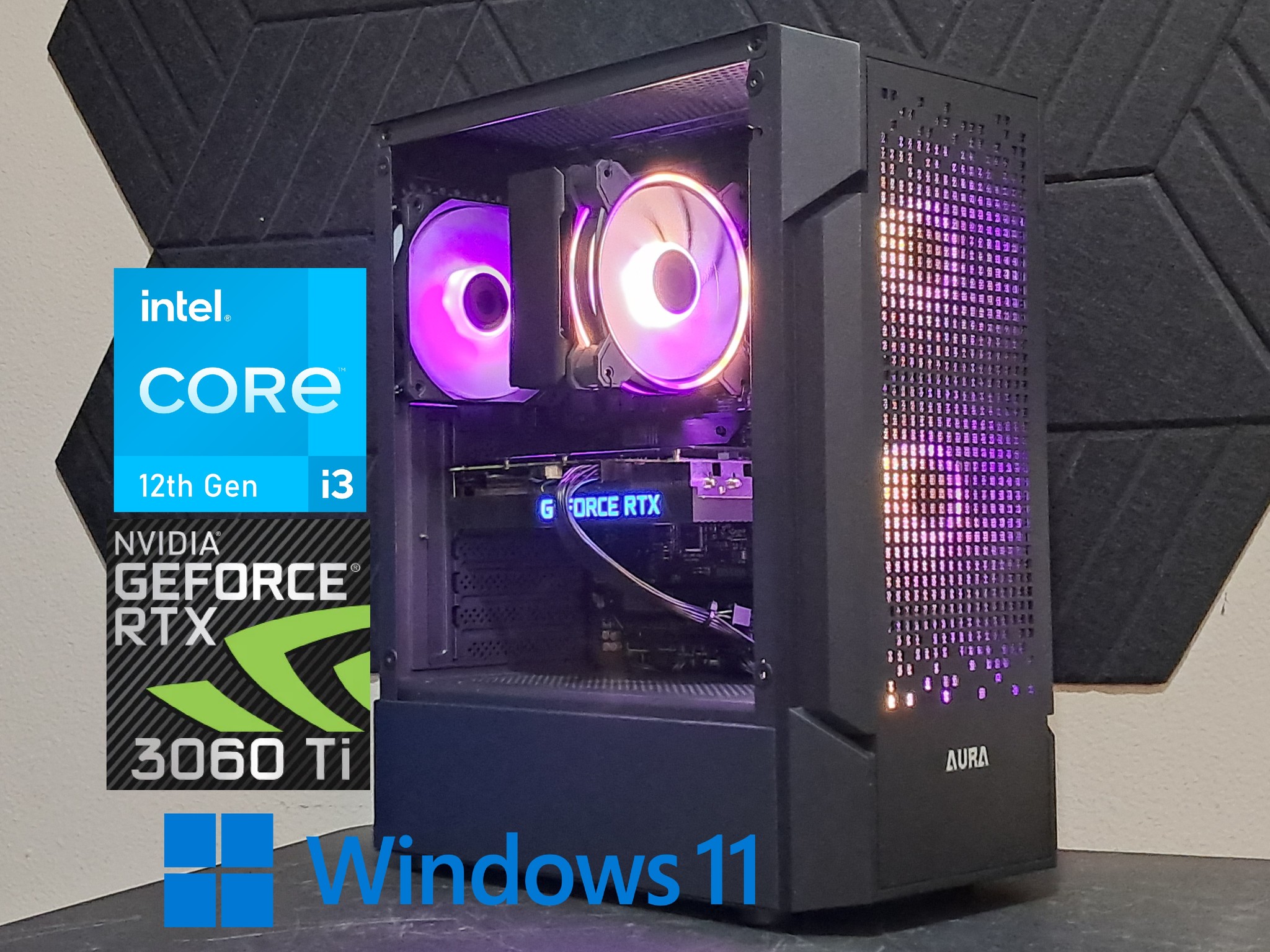 RTX Gaming PC | 3060 Ti | Core i3-12100F | 16GB DDR5 | 1TB SSD | WiFi!