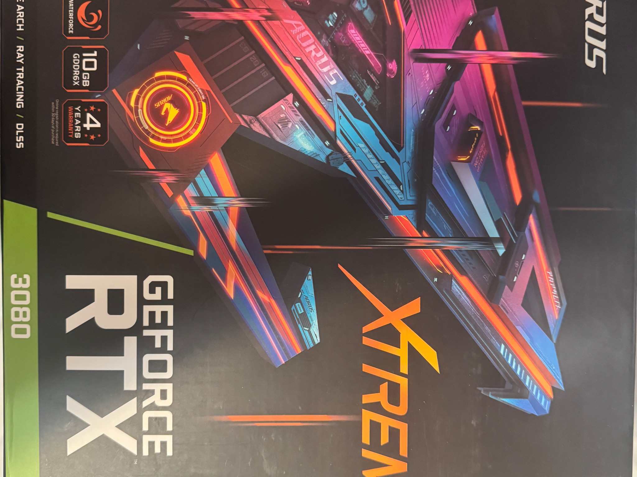 NVIDIA 3080 10G Aorus Xtreme Waterforce Water Cooled 240mm AIO