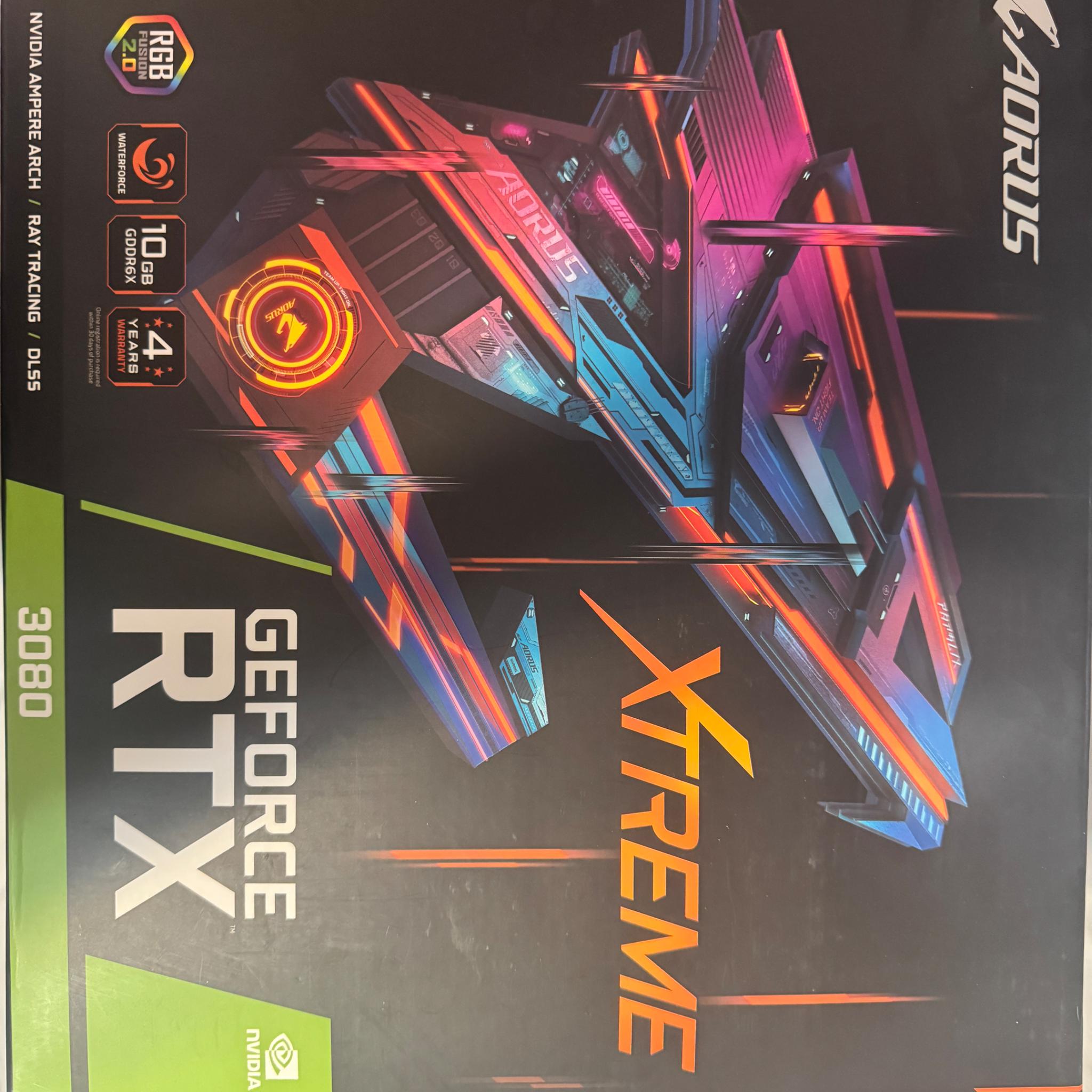 NVIDIA 3080 10G Aorus Xtreme Waterforce Water Cooled 240mm AIO