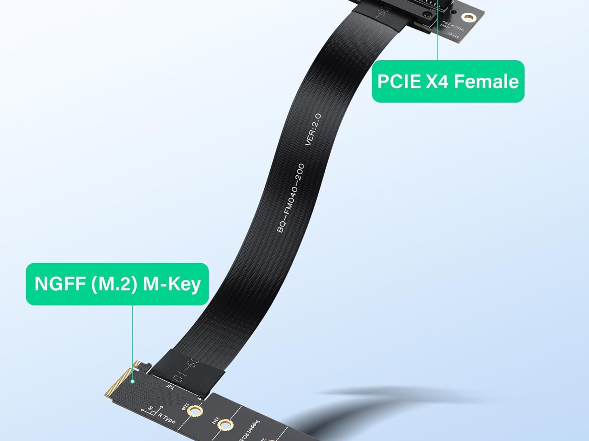 M.2 M Key PCI-E 4.0 2280 NGFF 90 Degree PCIe X4 Extender Cable M2 PCI-E 4X Female M2 2230 Right Bend