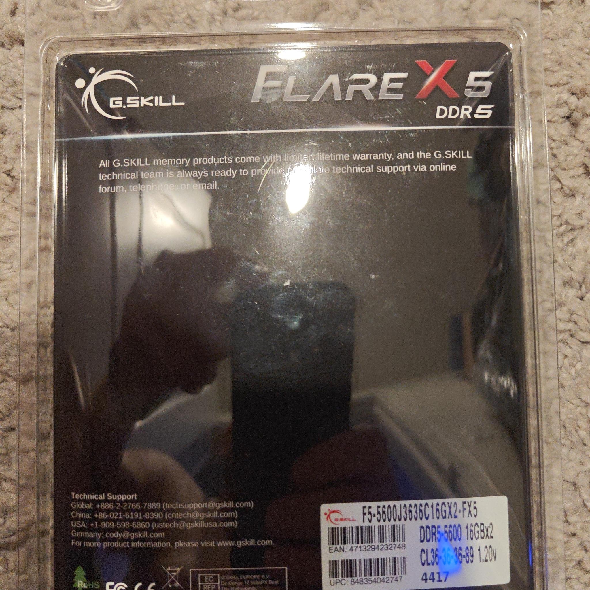 G.Skill DDR5 Xflare 16x2 32GB 5600mhz bundle