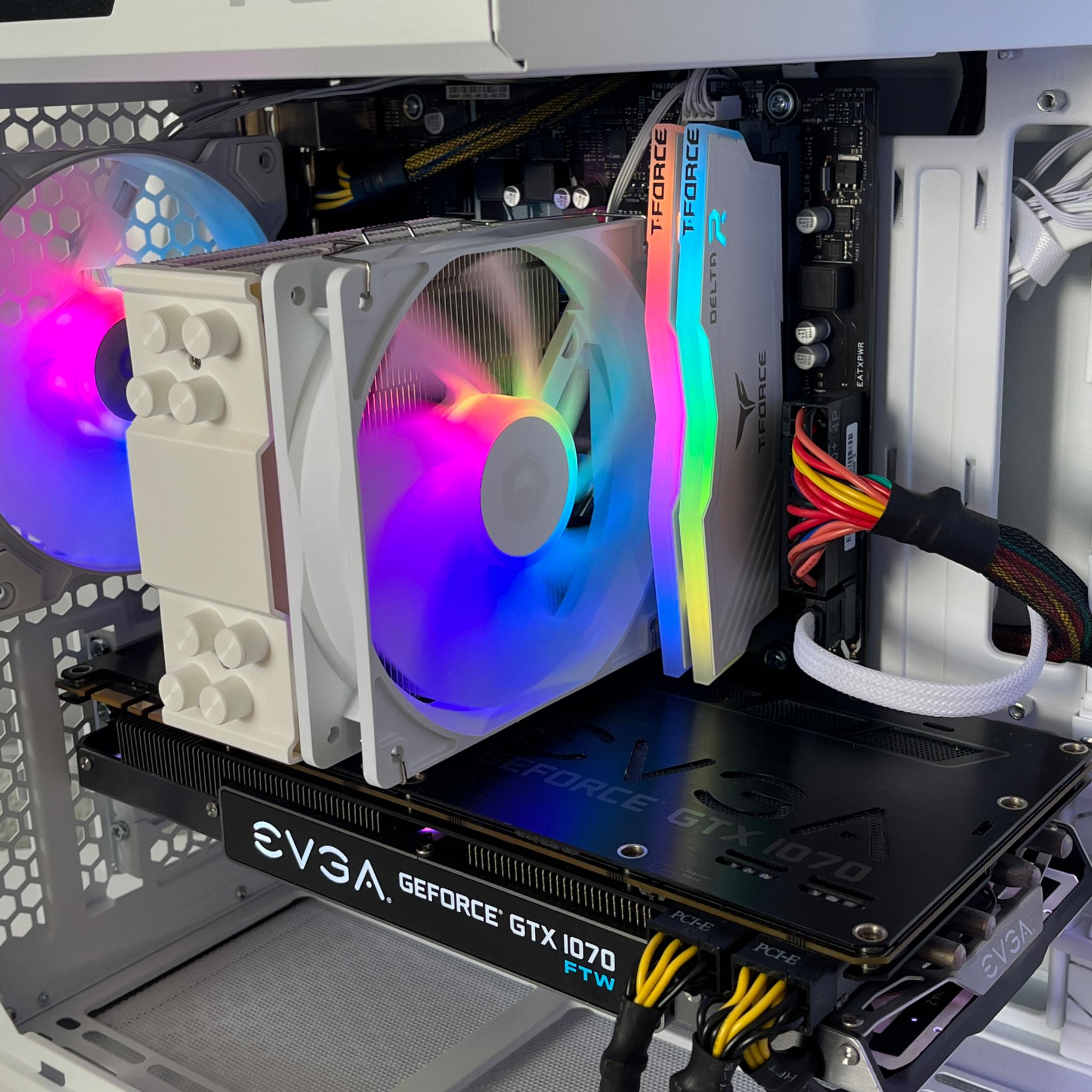 GTX 1070 8GB, Ryzen 5 2600X, 16GB RAM | White RGB Gaming Computer/PC