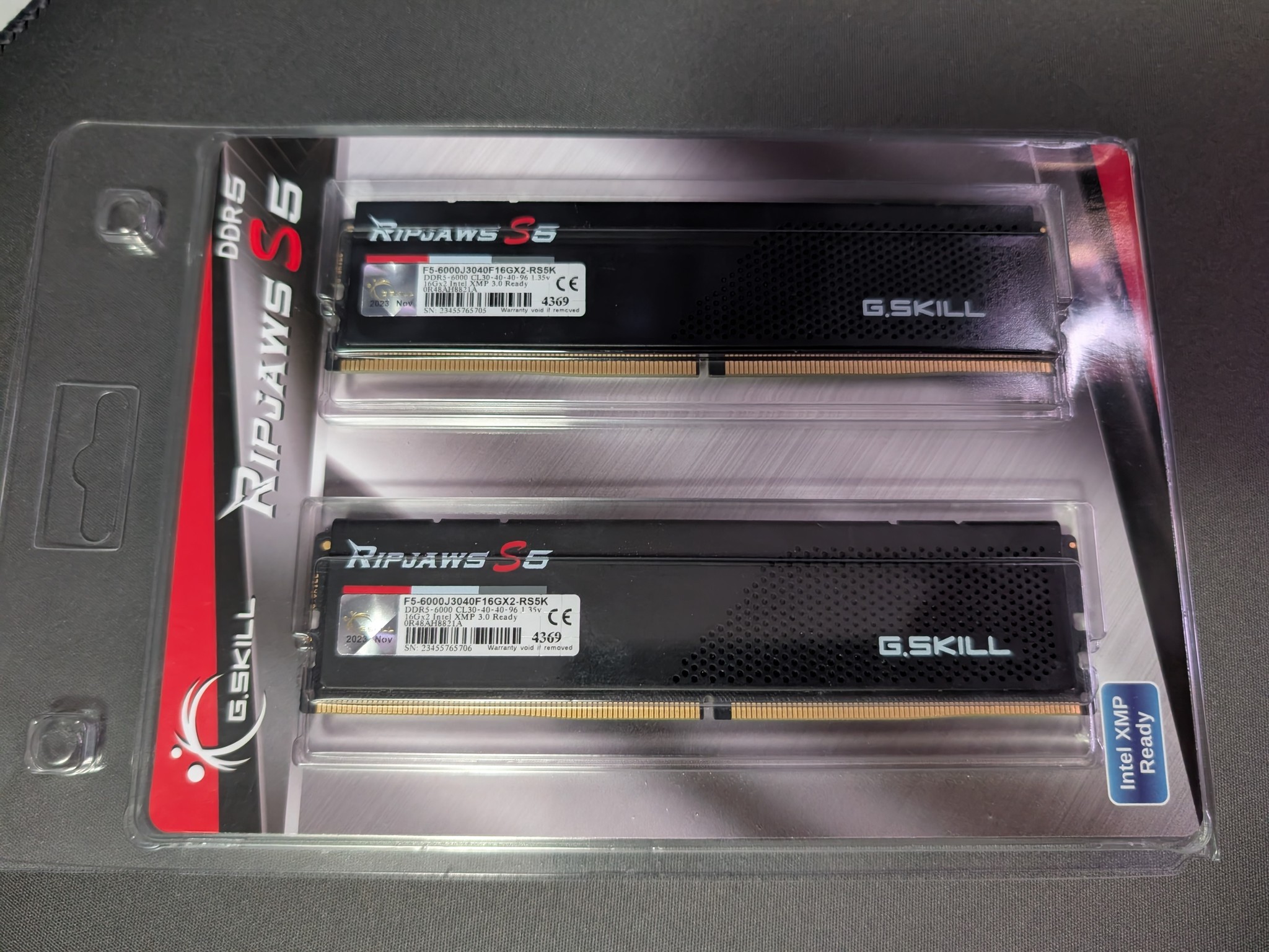 G.Skill Ripjaws S5 32GB (2x16GB) DDR5 6000 CL30 RAM