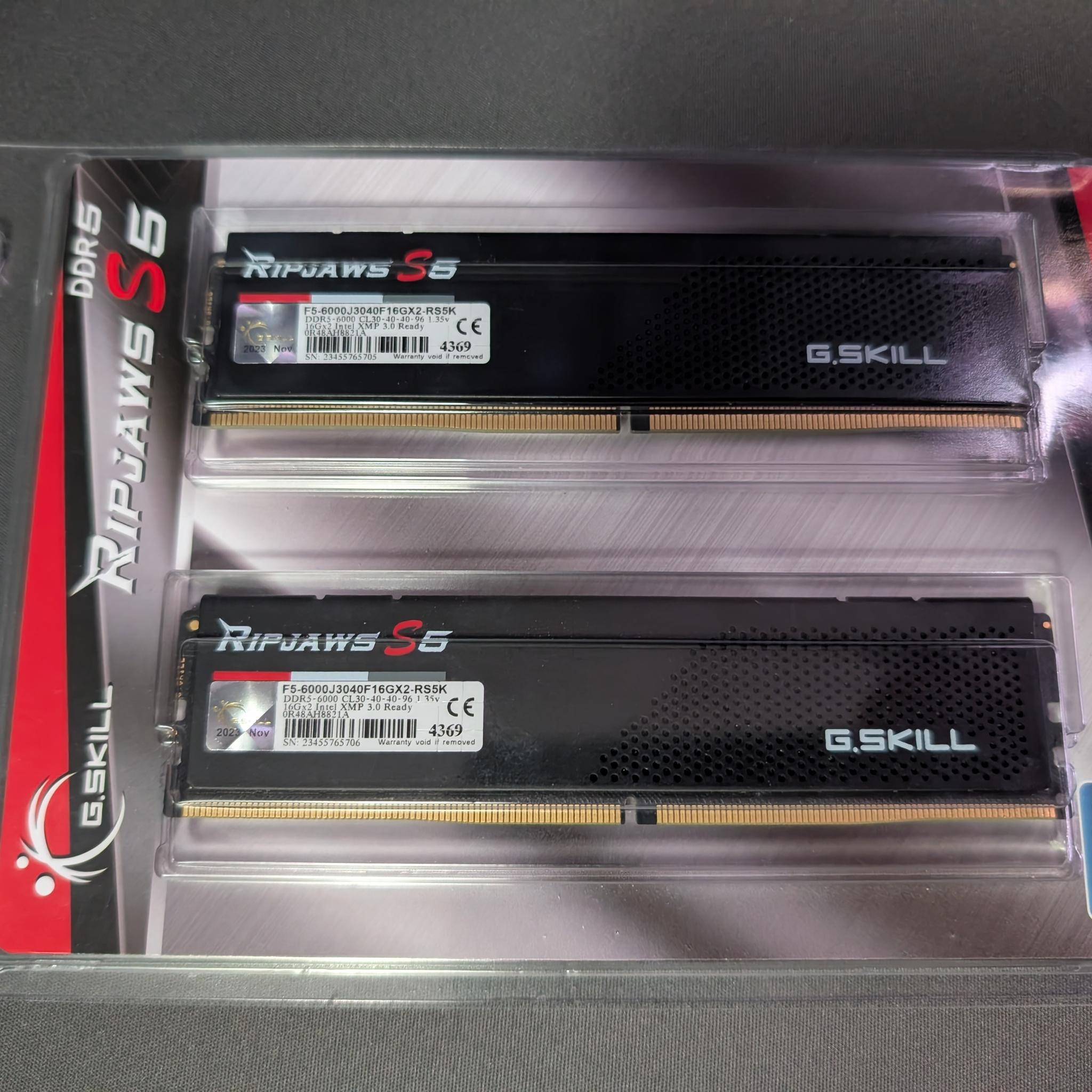 G.Skill Ripjaws S5 32GB (2x16GB) DDR5 6000 CL30 RAM