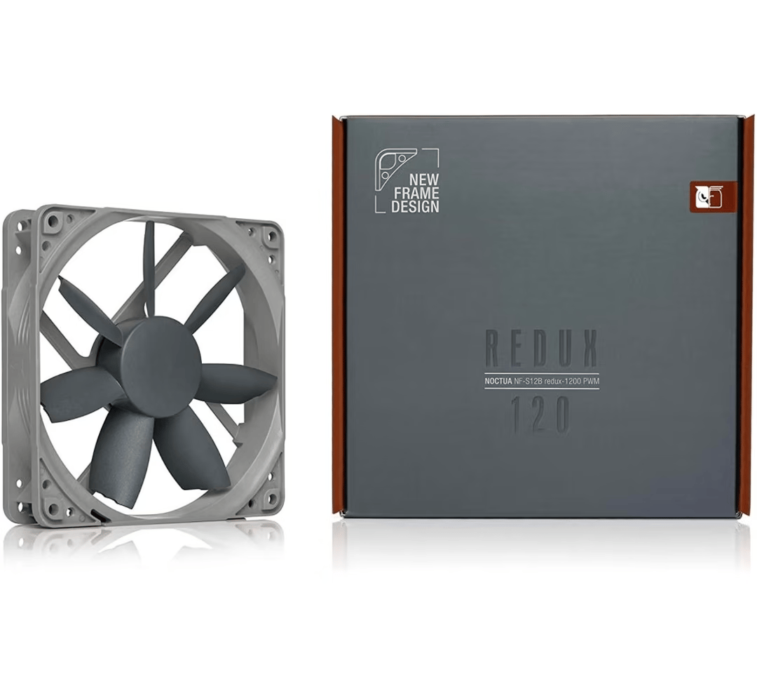 Noctua NF-S12B redux-1200 PWM High Performance Cooling Fan, 4-Pin (120mm, Grey) (Used, Like New)