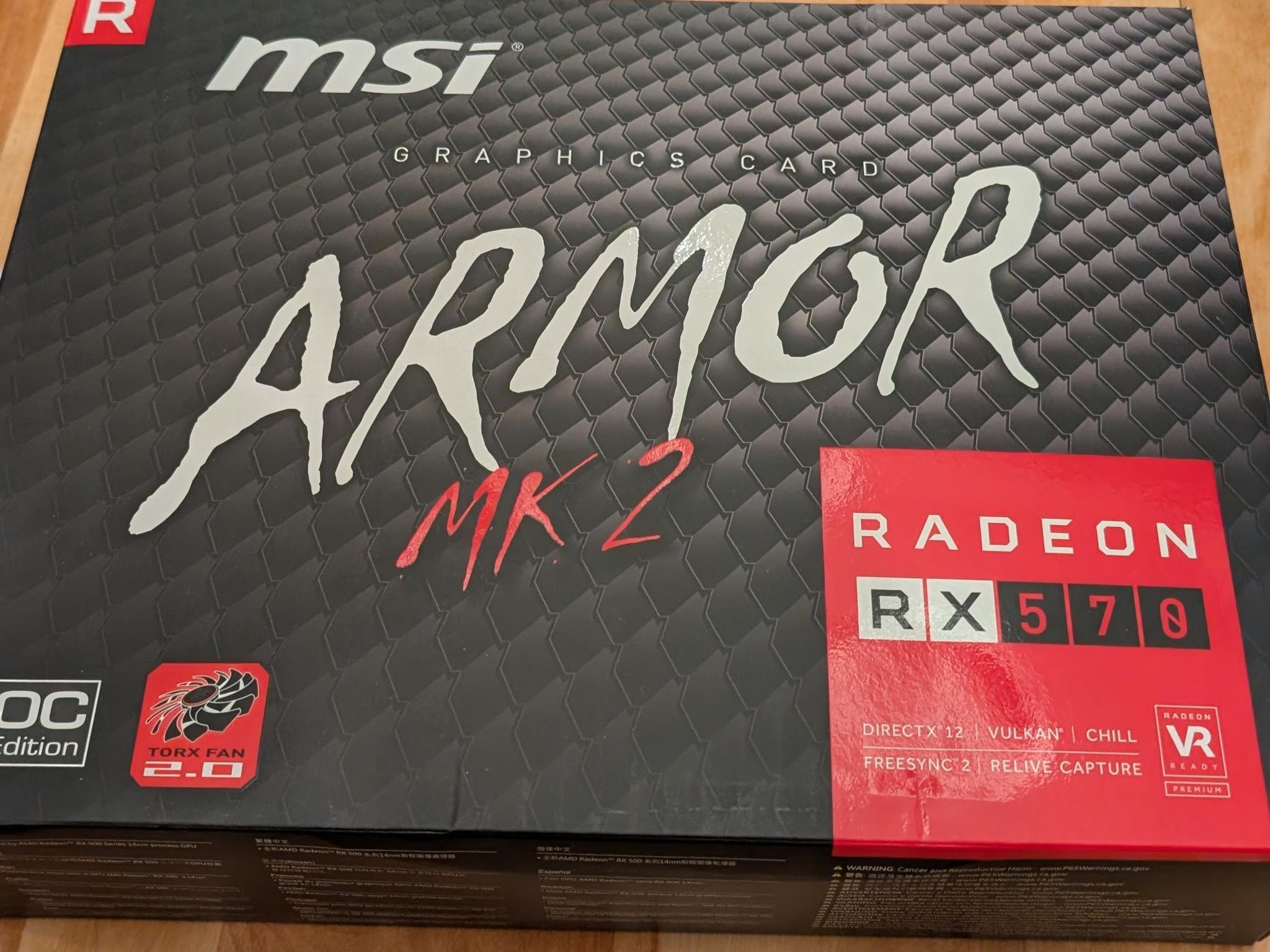 MSI Radeon RX 570 Armor MK2 8GB GDDR5 OC GPU
