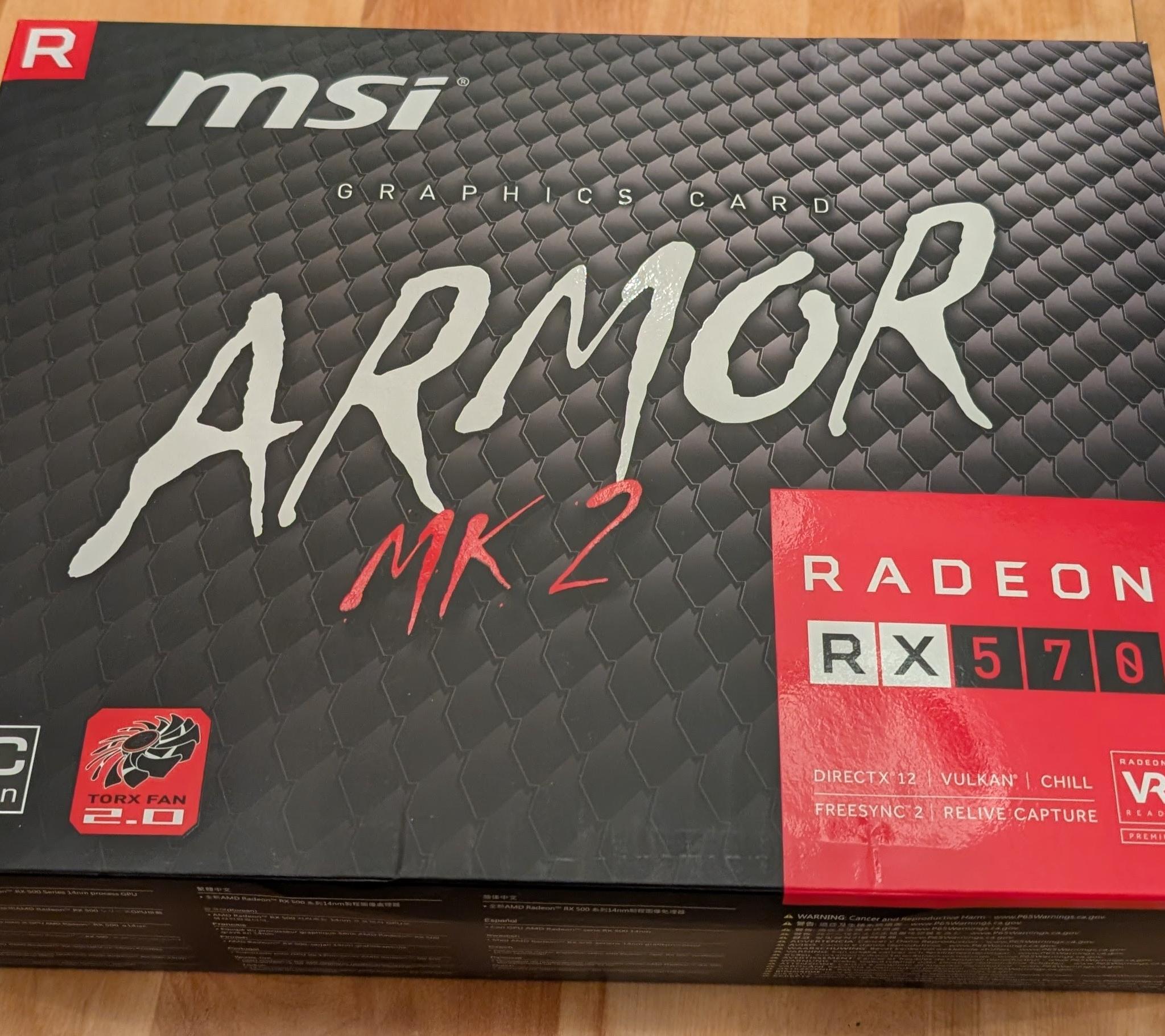 MSI Radeon RX 570 Armor MK2 8GB GDDR5 OC GPU