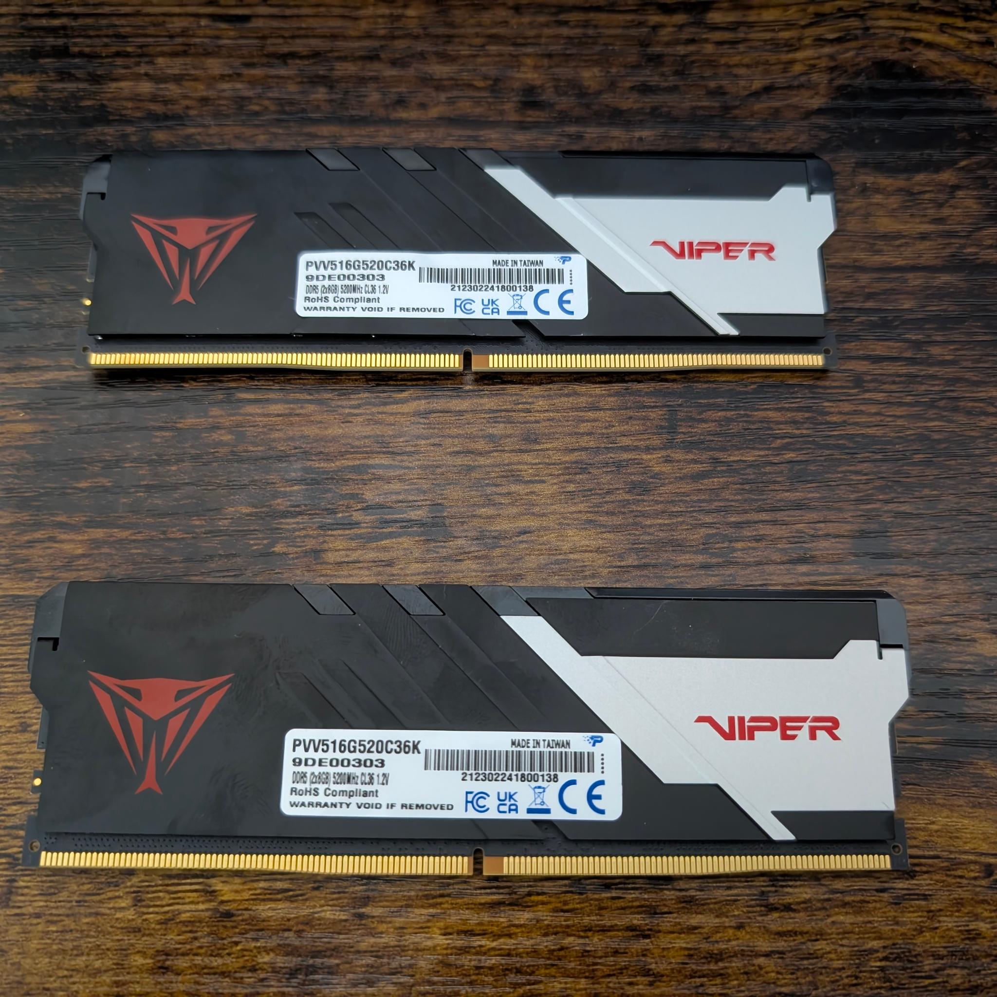 Patriot Viper Venom 16 GB (2 x 8 GB) DDR5-5200 CL36 Memory