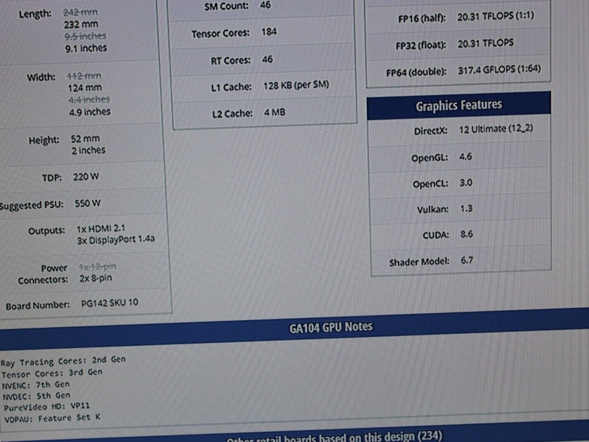 MSi Nvidia Geforce RTX 3070 Ventus 2X NON-LHR 8GB GDDR6 Graphics Card GPU