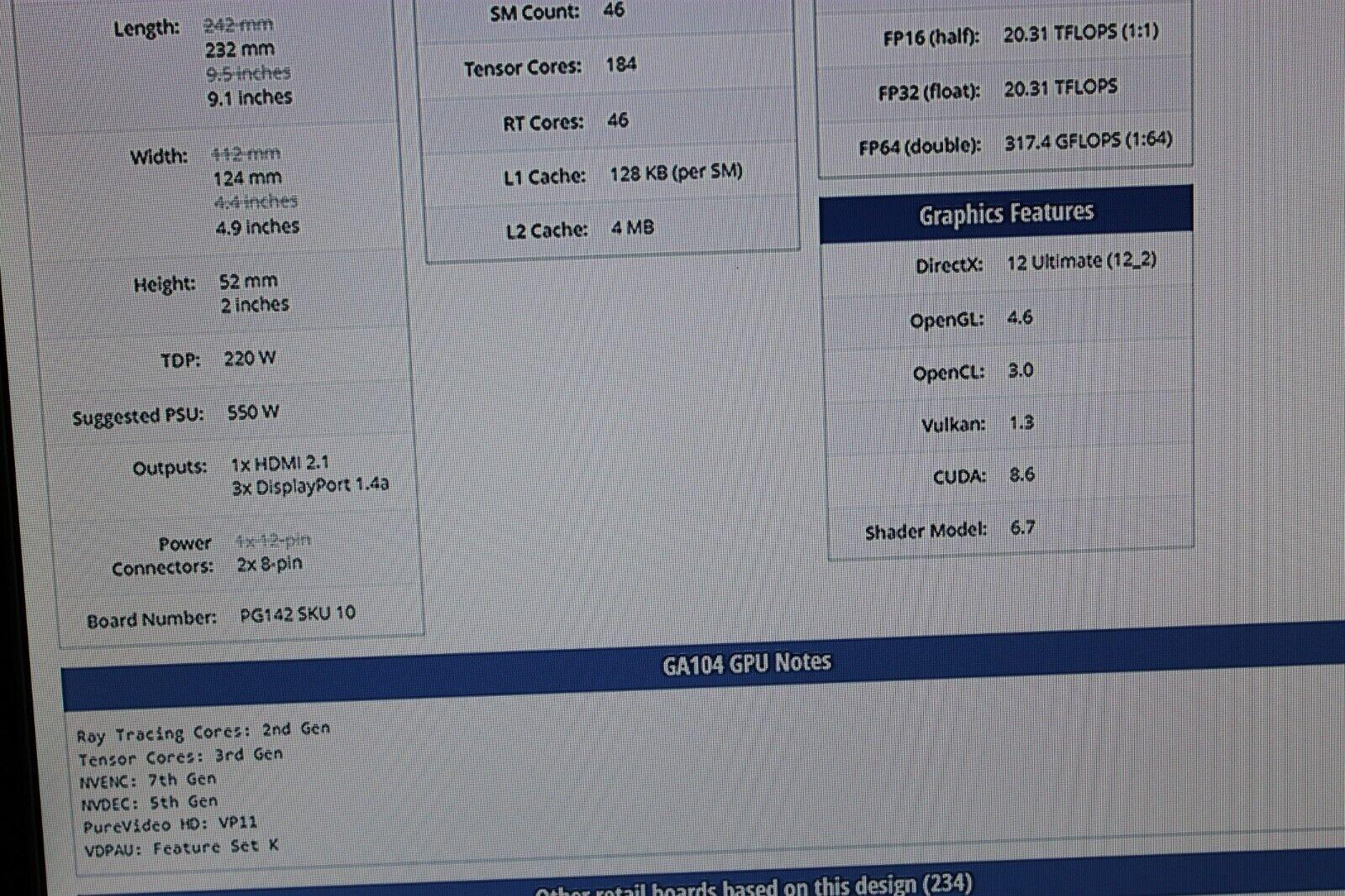 MSi Nvidia Geforce RTX 3070 Ventus 2X NON-LHR 8GB GDDR6 Graphics Card GPU