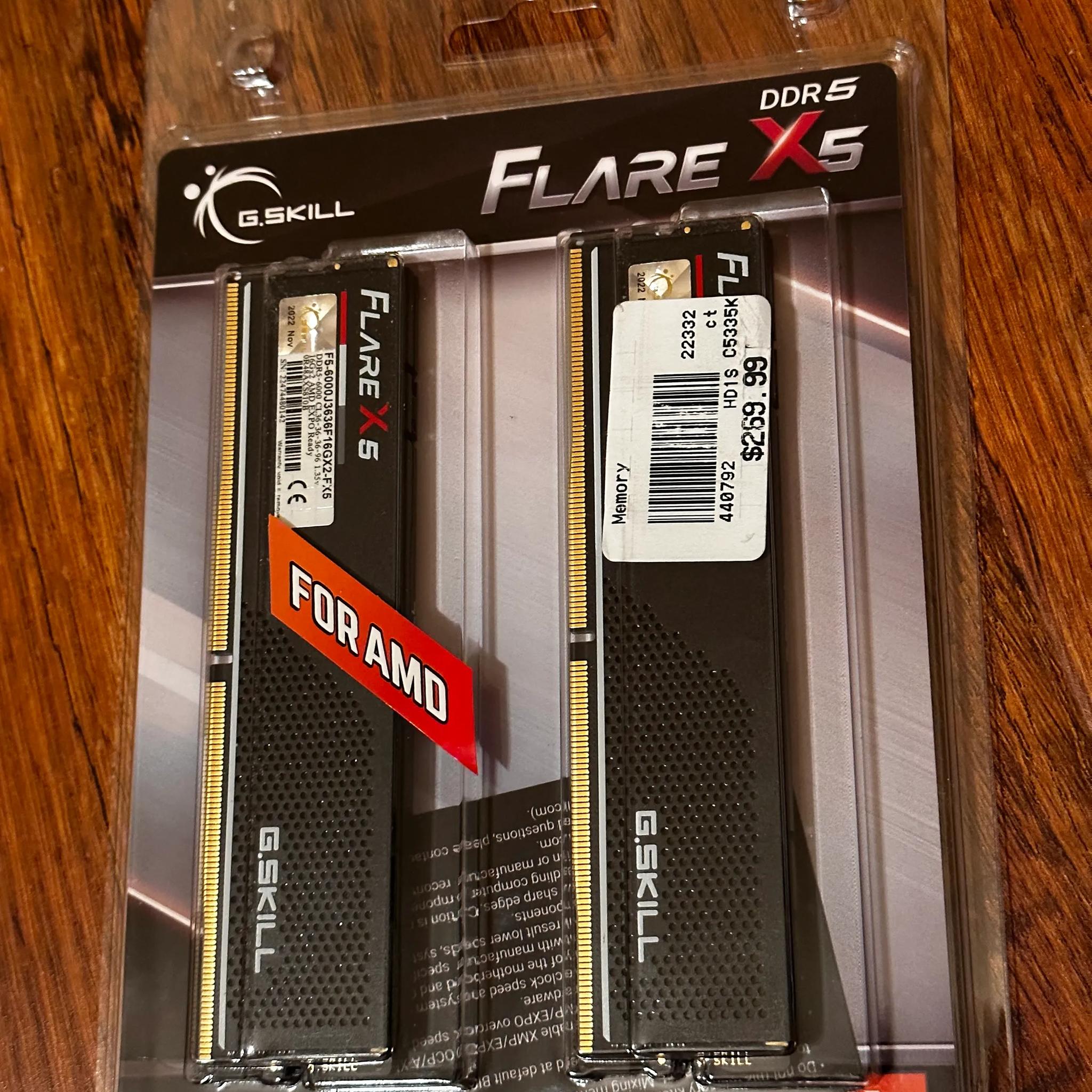 DDR5 6000 CL36 G. Skill Flare X5