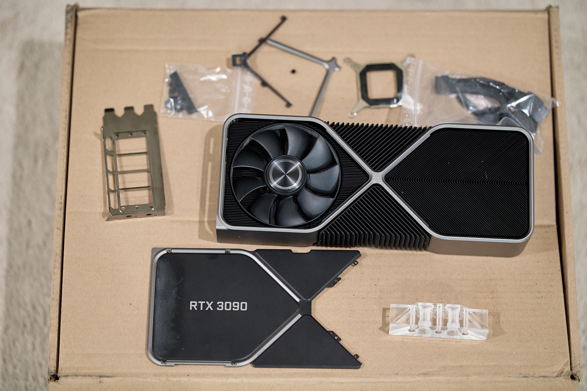 RTX 3090 FE with Stock Cooler and EK Special Edition GPU Block Included