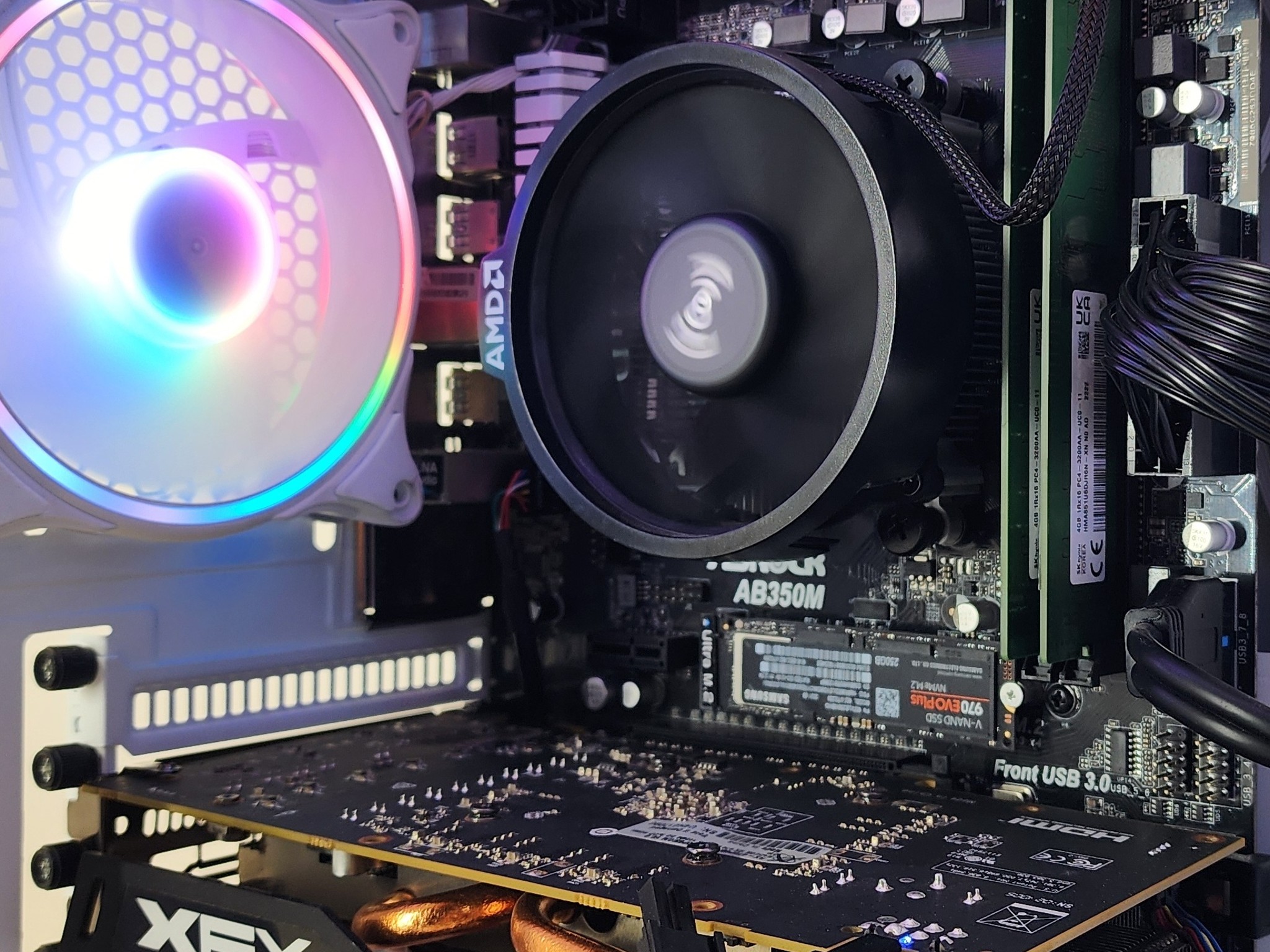 Gaming PC Ryzen 5 1600 8GB RAM 256GB SSD + 500GB HDD RX 470 8GB Win11 Computer