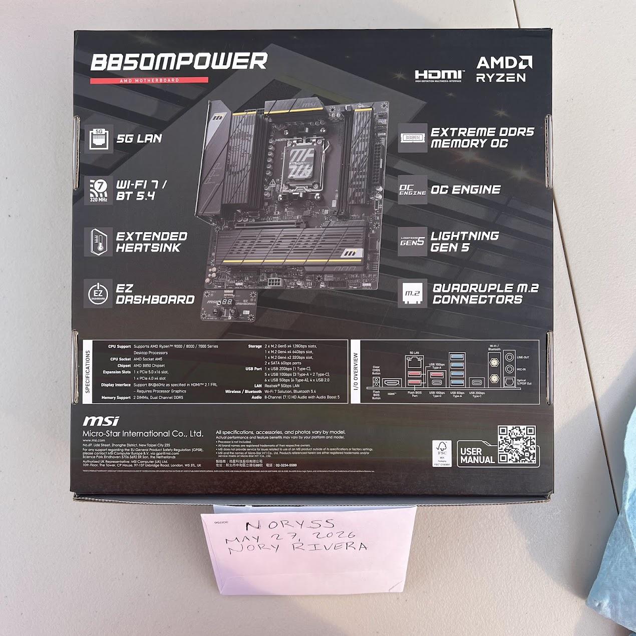 Ryzen 9800X3D + MSI MPOWER + DDR5 32GB!!!