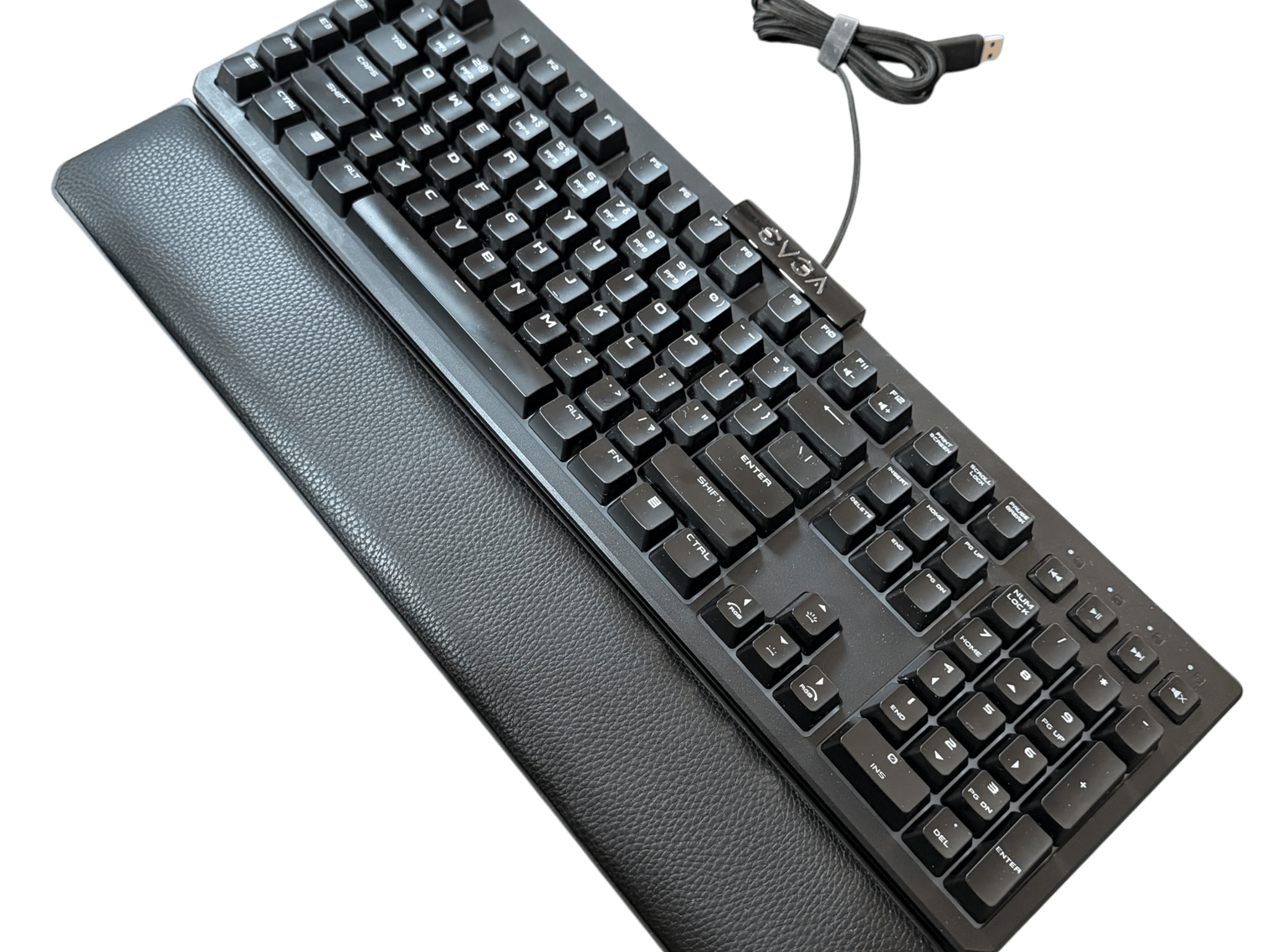 EVGA Z12 Gaming RGB Wired Mechanical Keyboard with Leather Wrist Pad