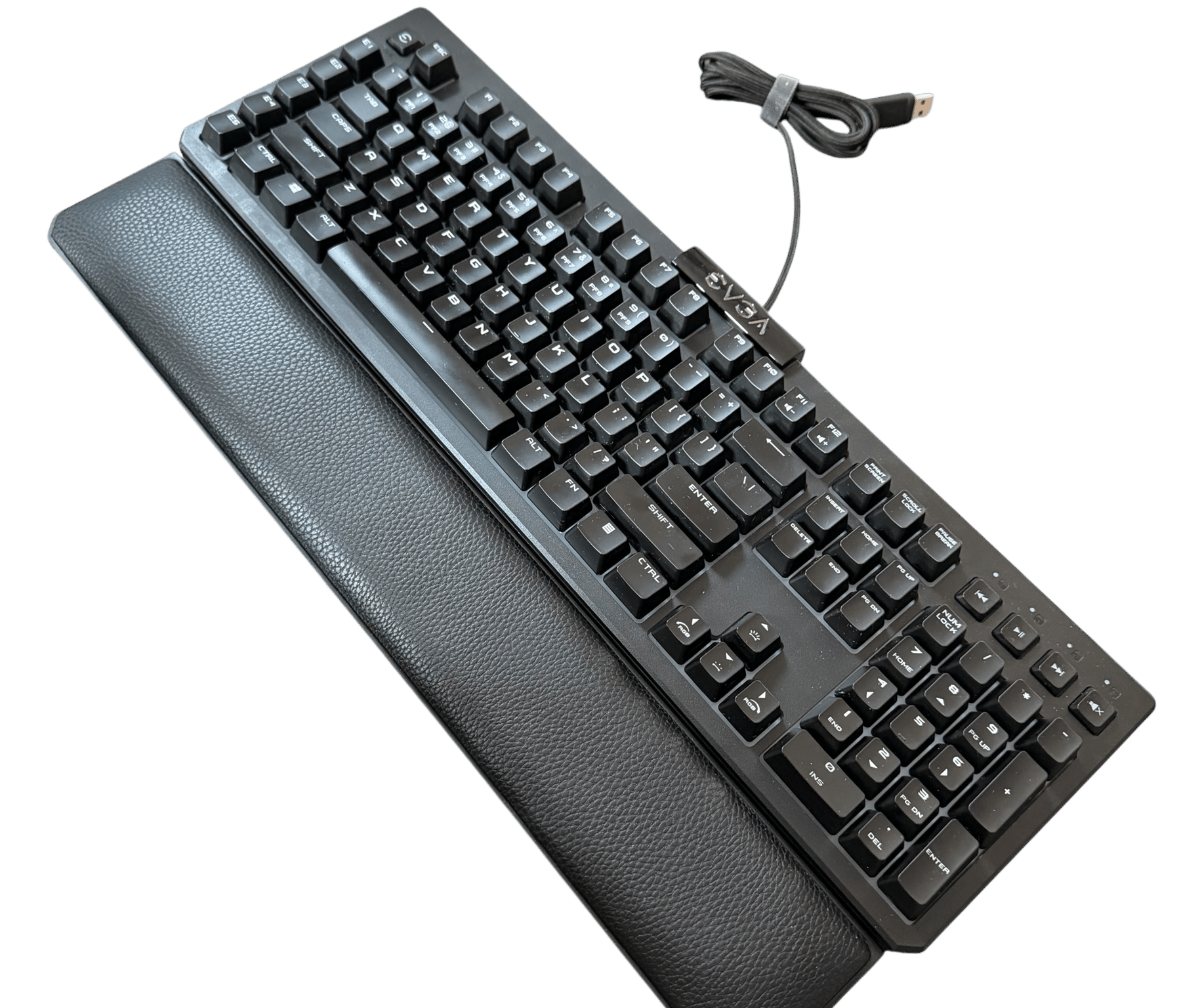 EVGA Z12 Gaming RGB Wired Mechanical Keyboard with Leather Wrist Pad