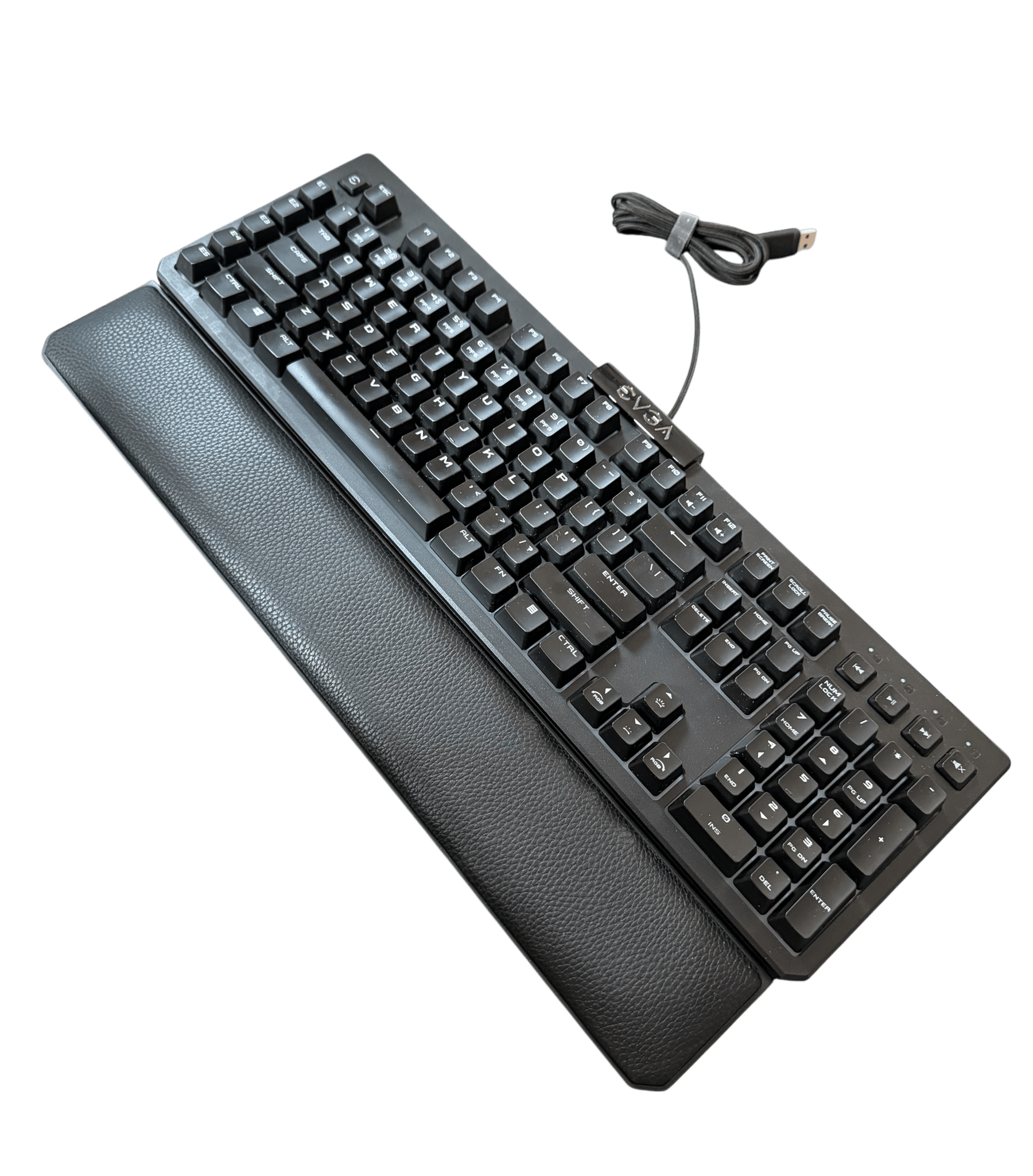 EVGA Z12 Gaming RGB Wired Mechanical Keyboard with Leather Wrist Pad