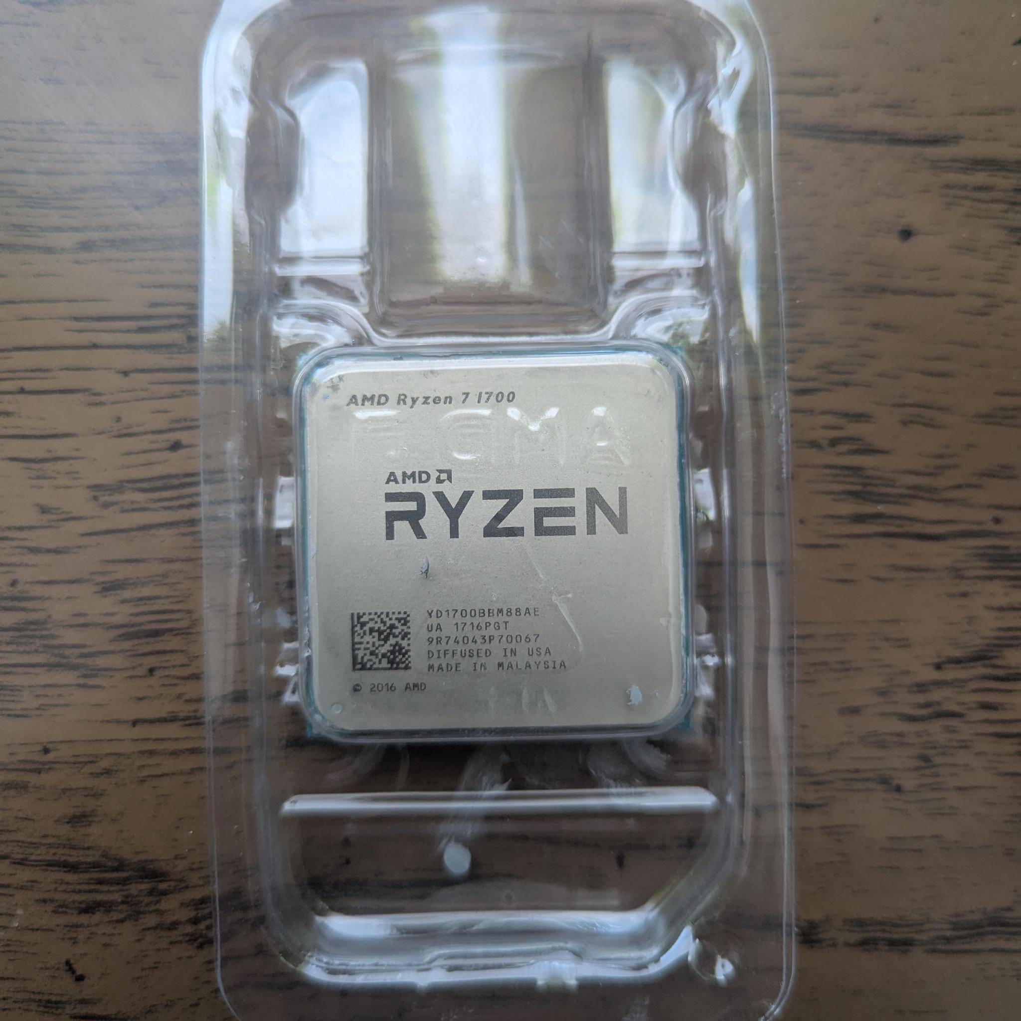 Used AMD Ryzen 7 1700 8-Core 3.0 GHz 16-Thread Processor