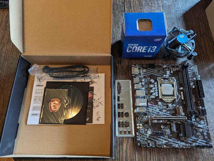 COMBO - Intel Core i3-10100 Processor/CPU with MSI H410M-A PRO mATX Motherboard