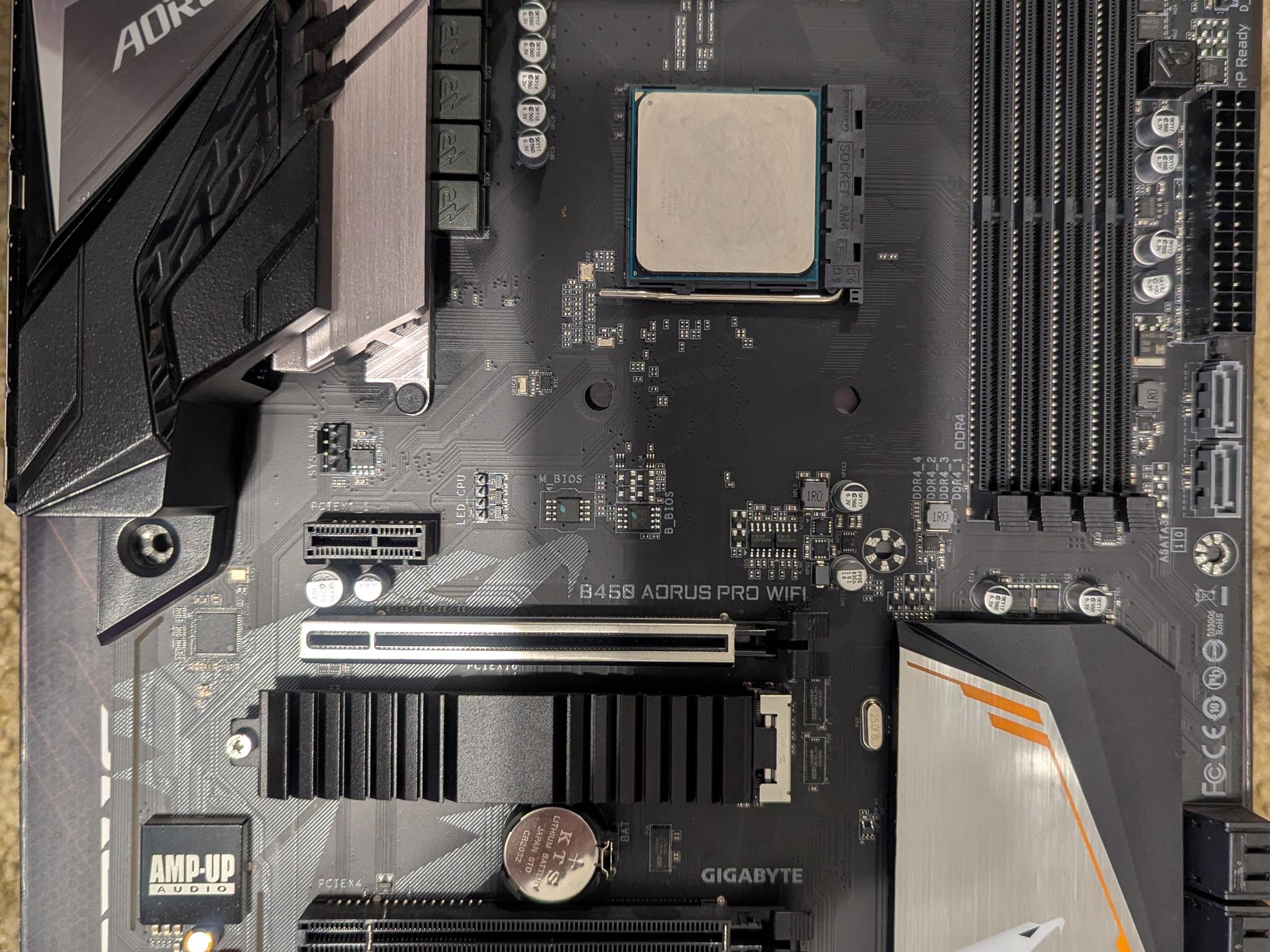 Gigabyte B450 Aorus Pro Wifi with Ryzen 2600x CPU