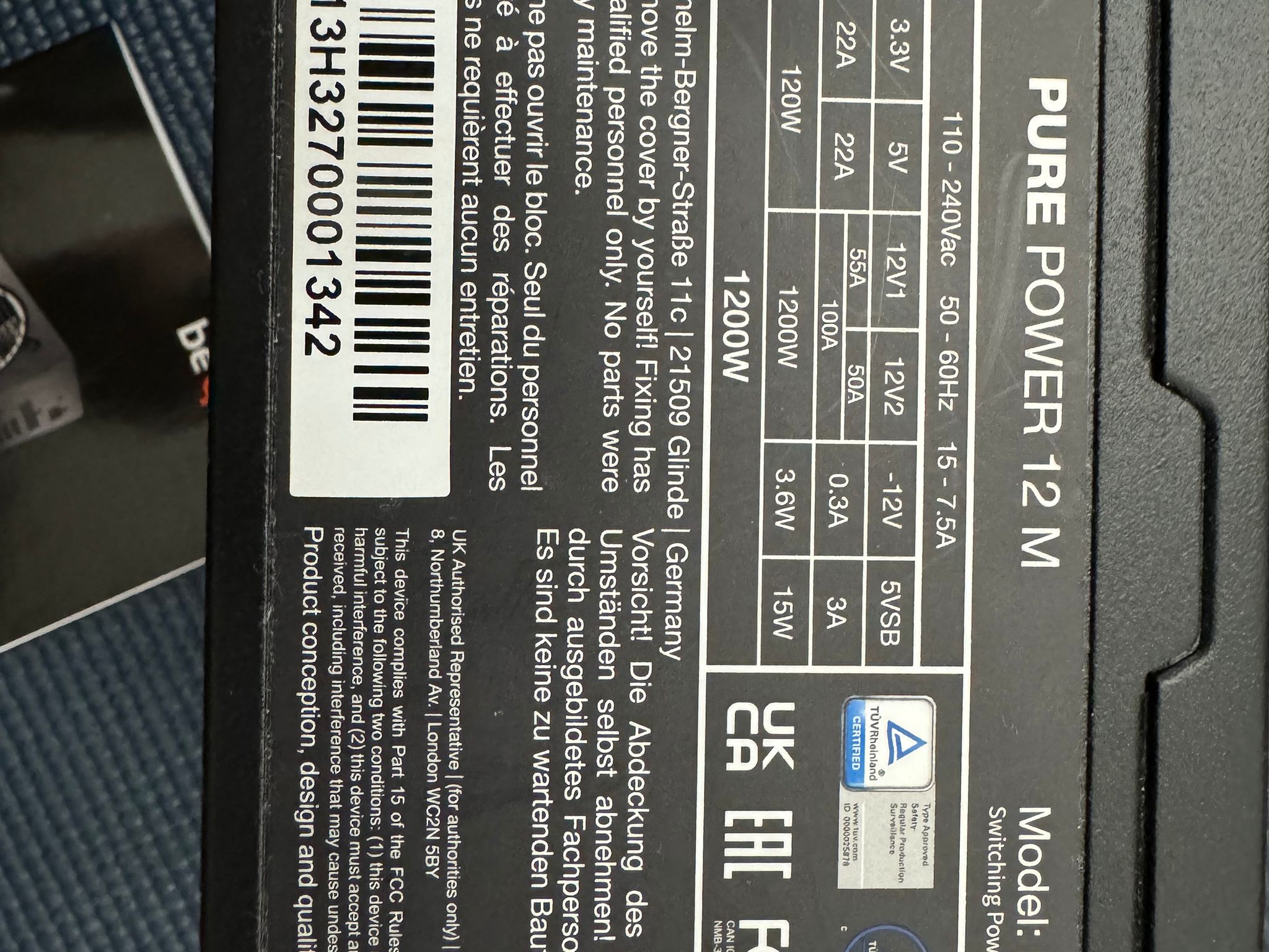 be quiet! BN513 Pure Performance Power 12 M 1200W Modular Quiet Performance Power Supply
