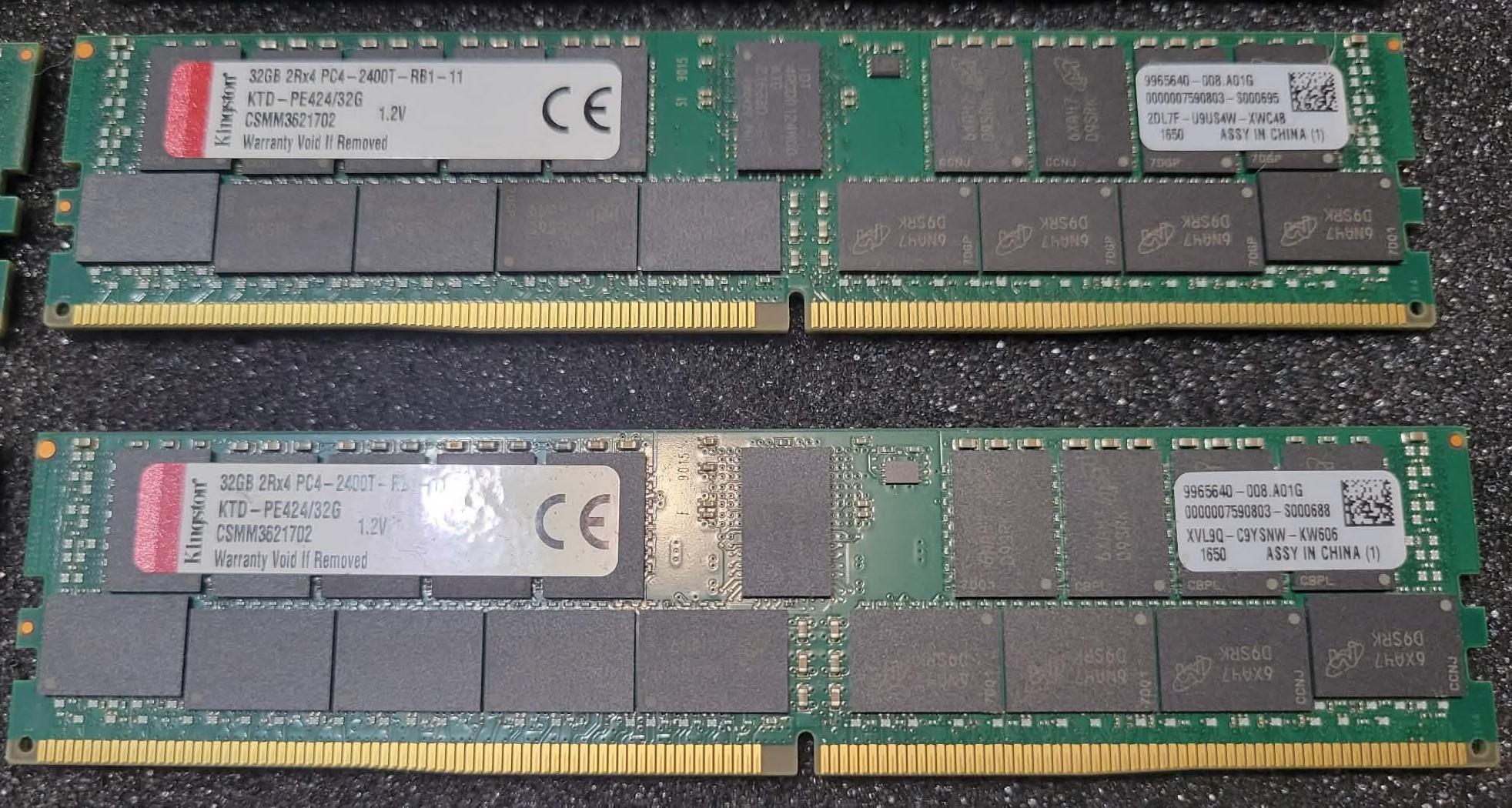 Kingston 256GB (8x32GB) DDR4 2Rx4 PC4-2400T-RB11-11 ECC Reg Server Memory RAM