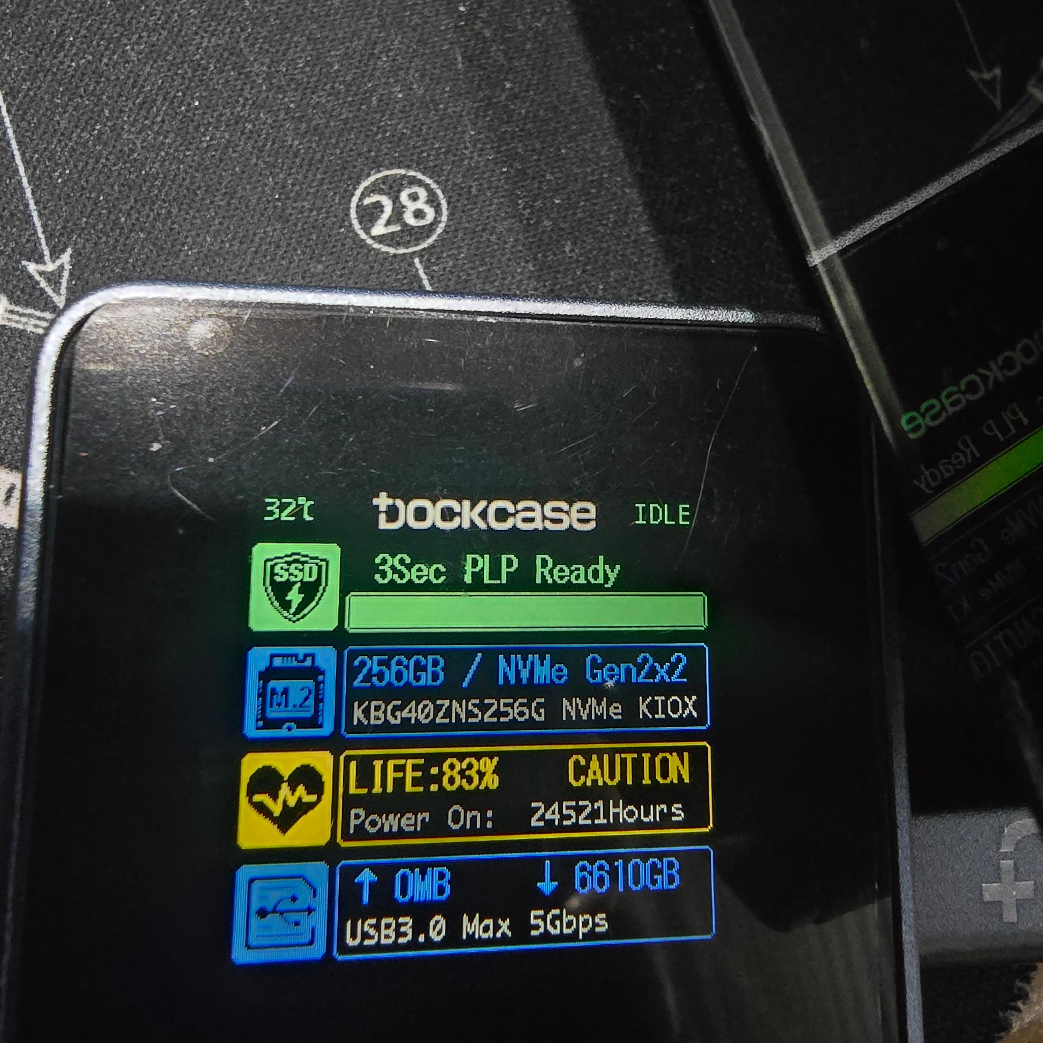 Dockcase Pocket Smart 2230 M.2 NVMe SSD W/ Kioxia 256GB SSD