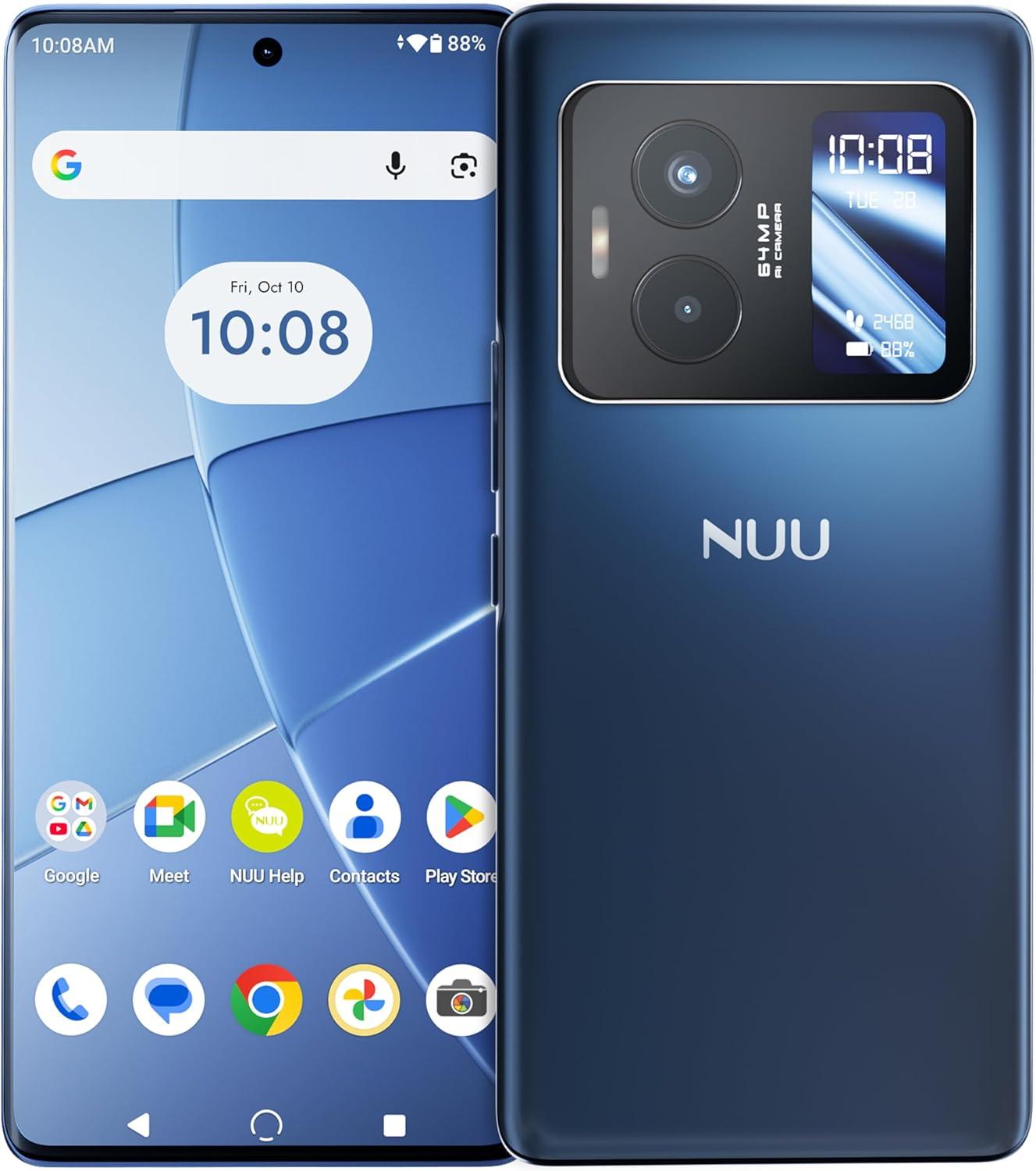 NUU B40 5G, Unlocked, Dual SIM, Dual AMOLED Display, 120Hz, 64 MP Camera, 8GB+256GB