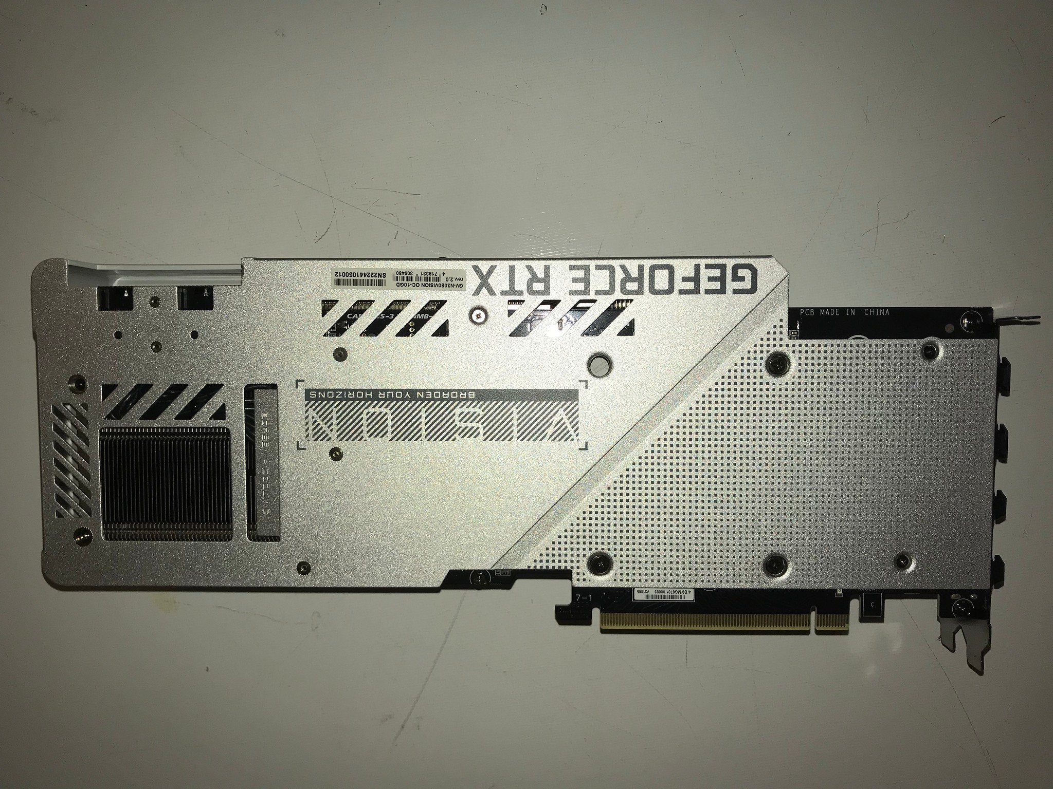 GIGABYTE GeForce RTX 3080 VISION OC 10GB GDDR6X V2 LHR Graphics Card- White