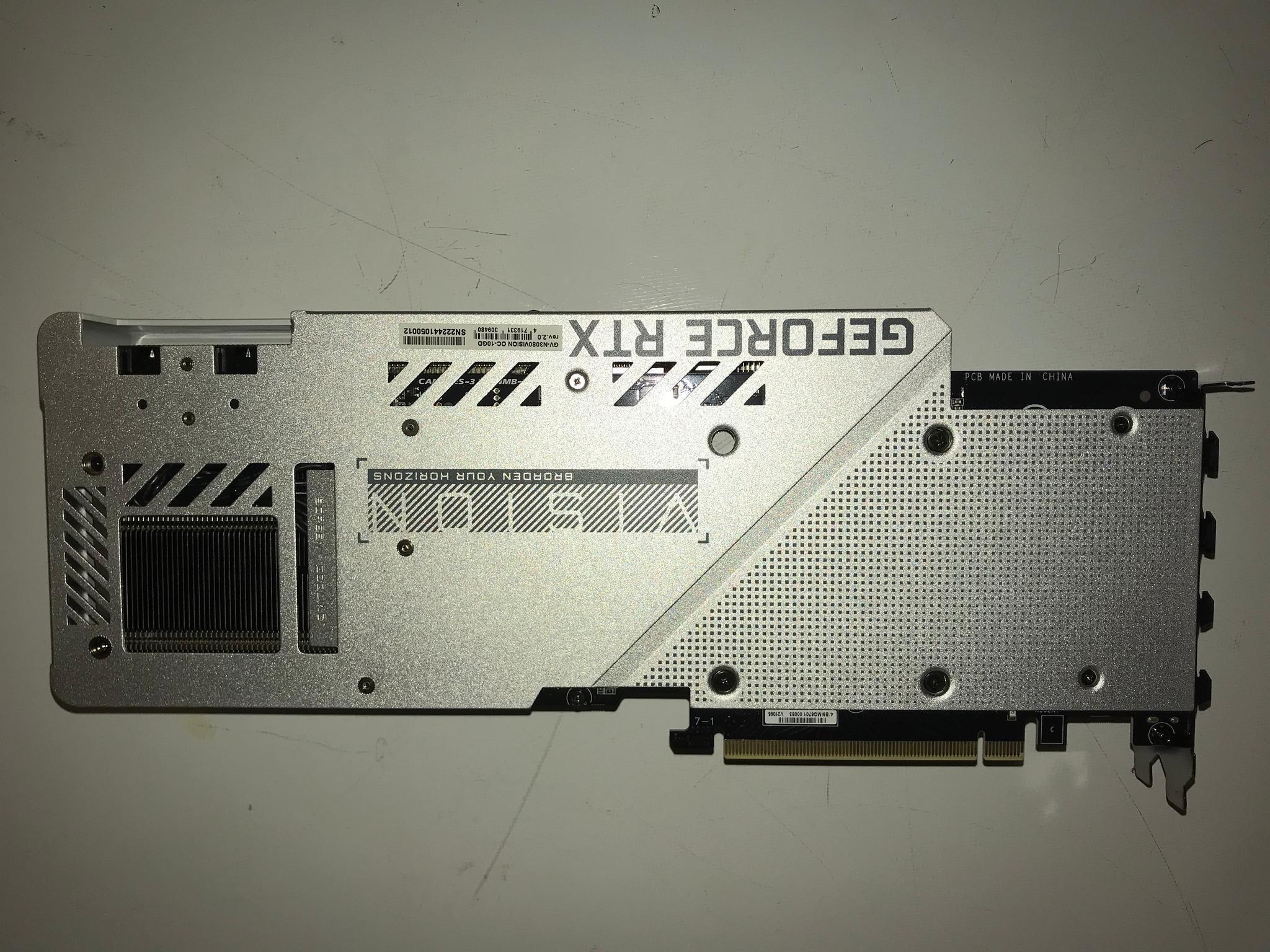 GIGABYTE GeForce RTX 3080 VISION OC 10GB GDDR6X V2 LHR Graphics Card- White
