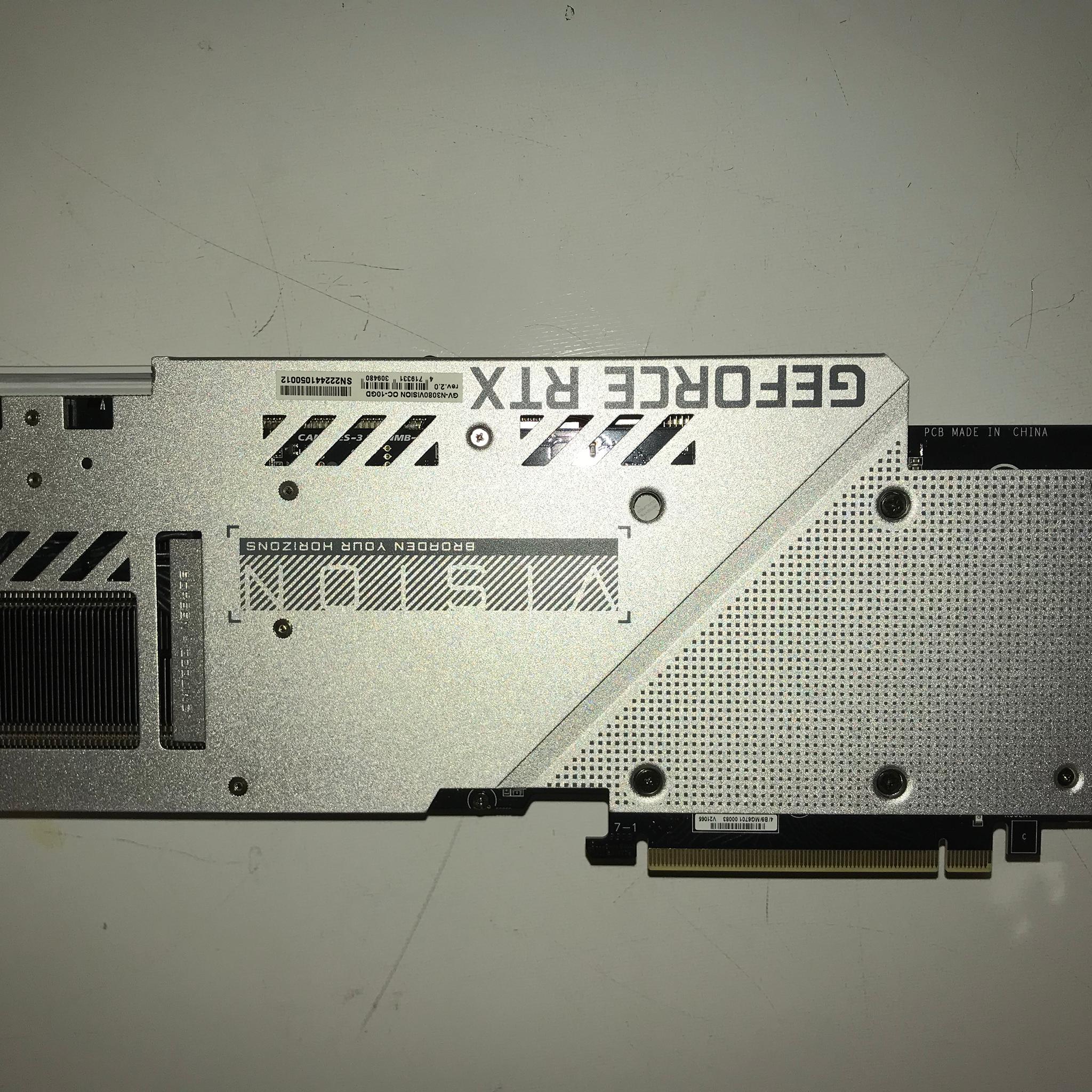 GIGABYTE GeForce RTX 3080 VISION OC 10GB GDDR6X V2 LHR Graphics Card- White