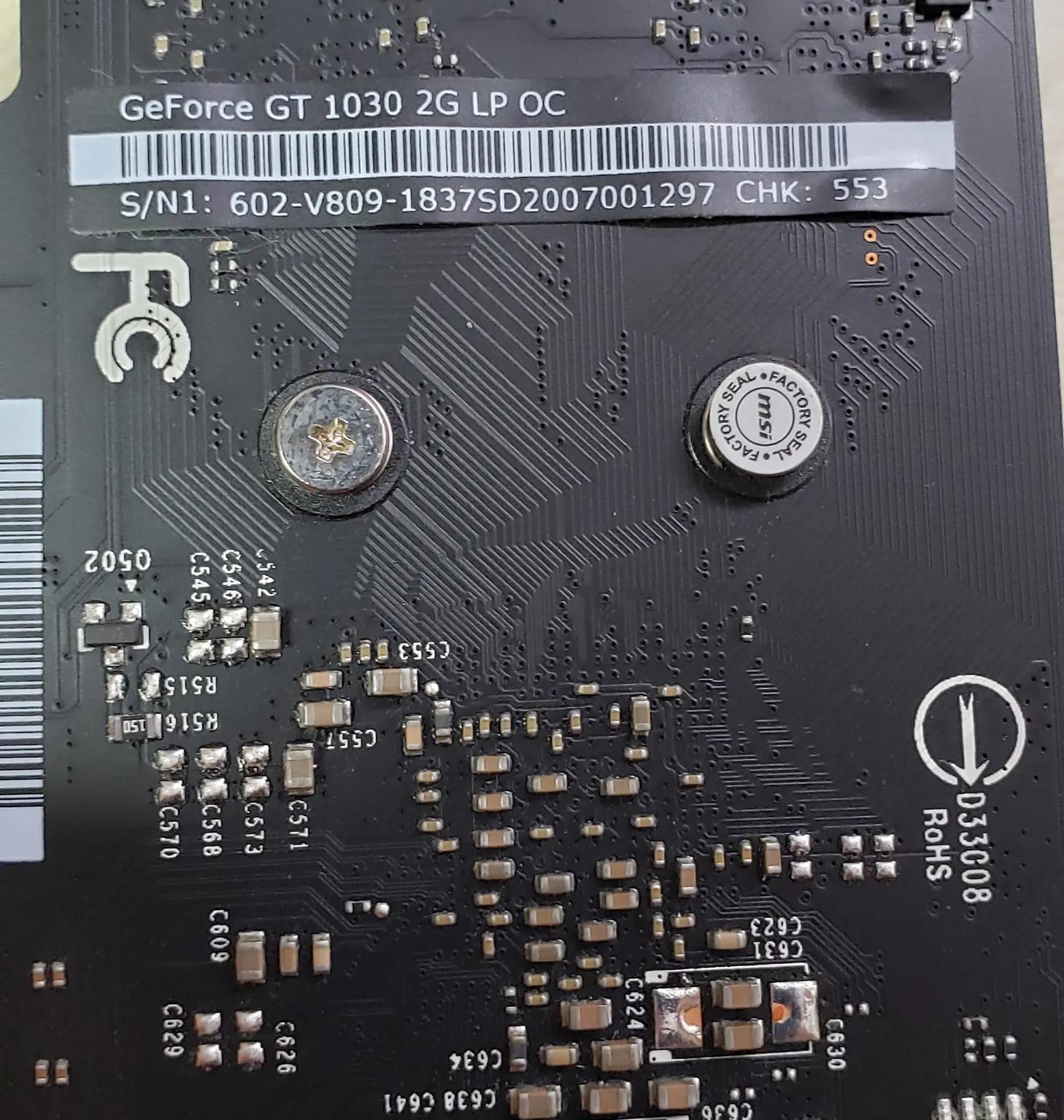 MSi GT1030 graphics card