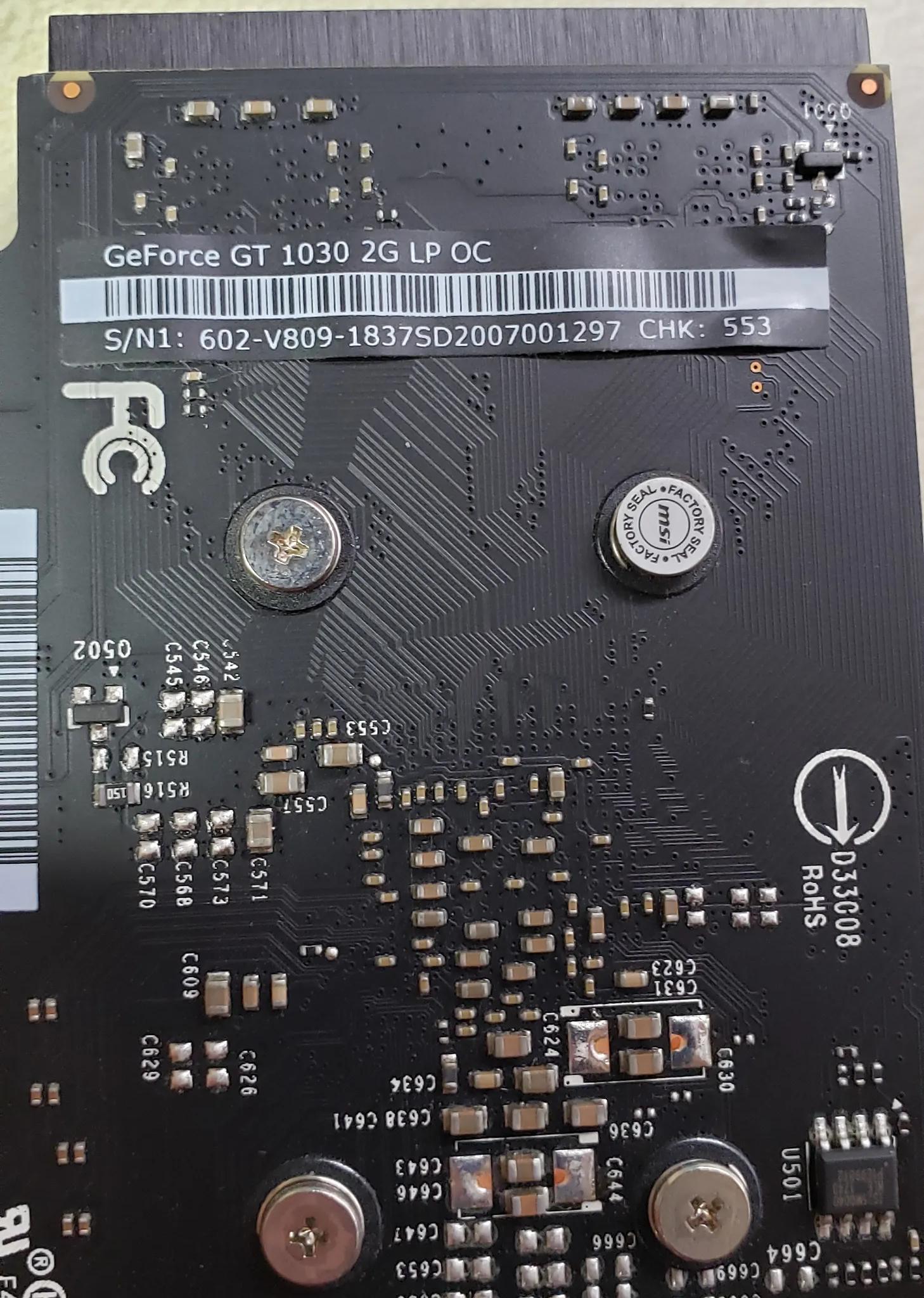 MSi GT1030 graphics card