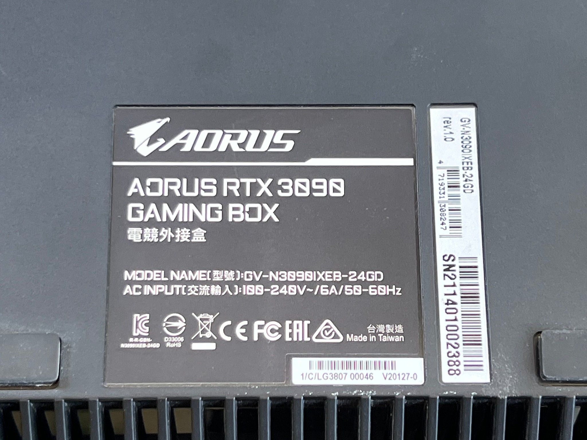 Gigabyte Aorus rtx 3090 24GB eGpu