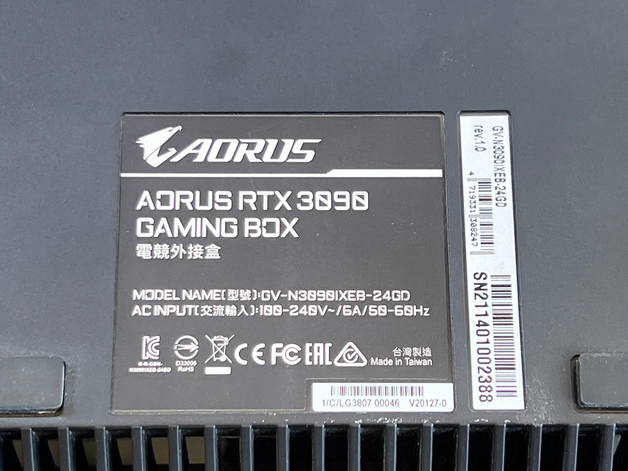 Gigabyte Aorus rtx 3090 24GB eGpu