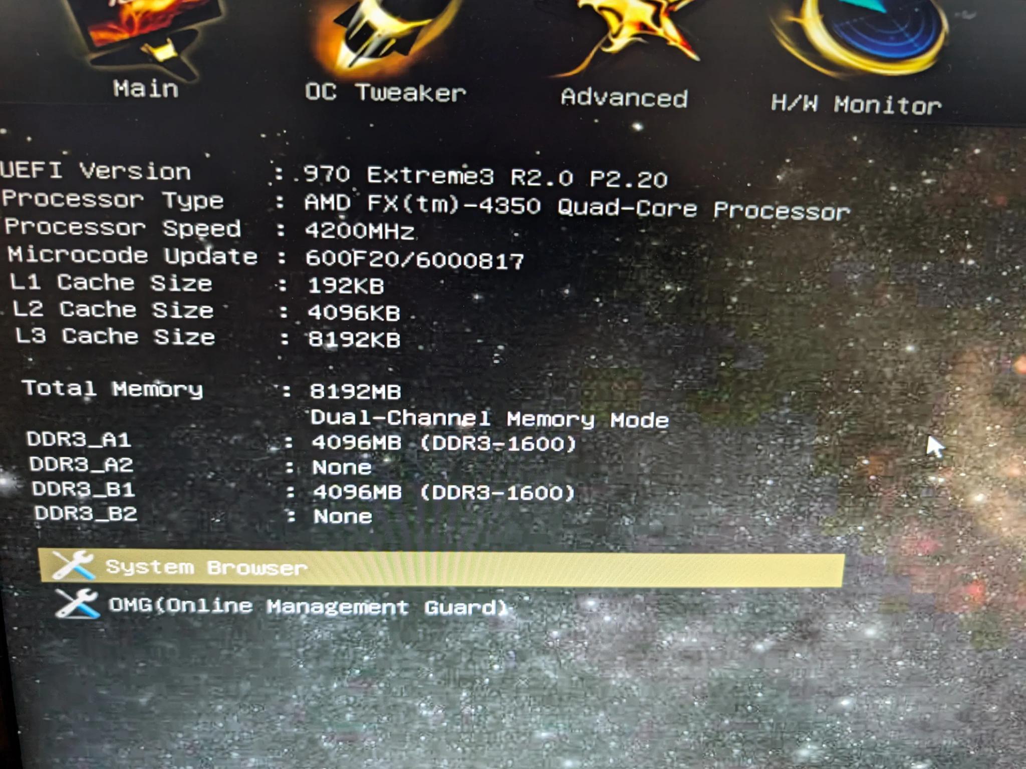 AMD FX 4350 / AsRock 970 Extreme3 / 8GB DDR3