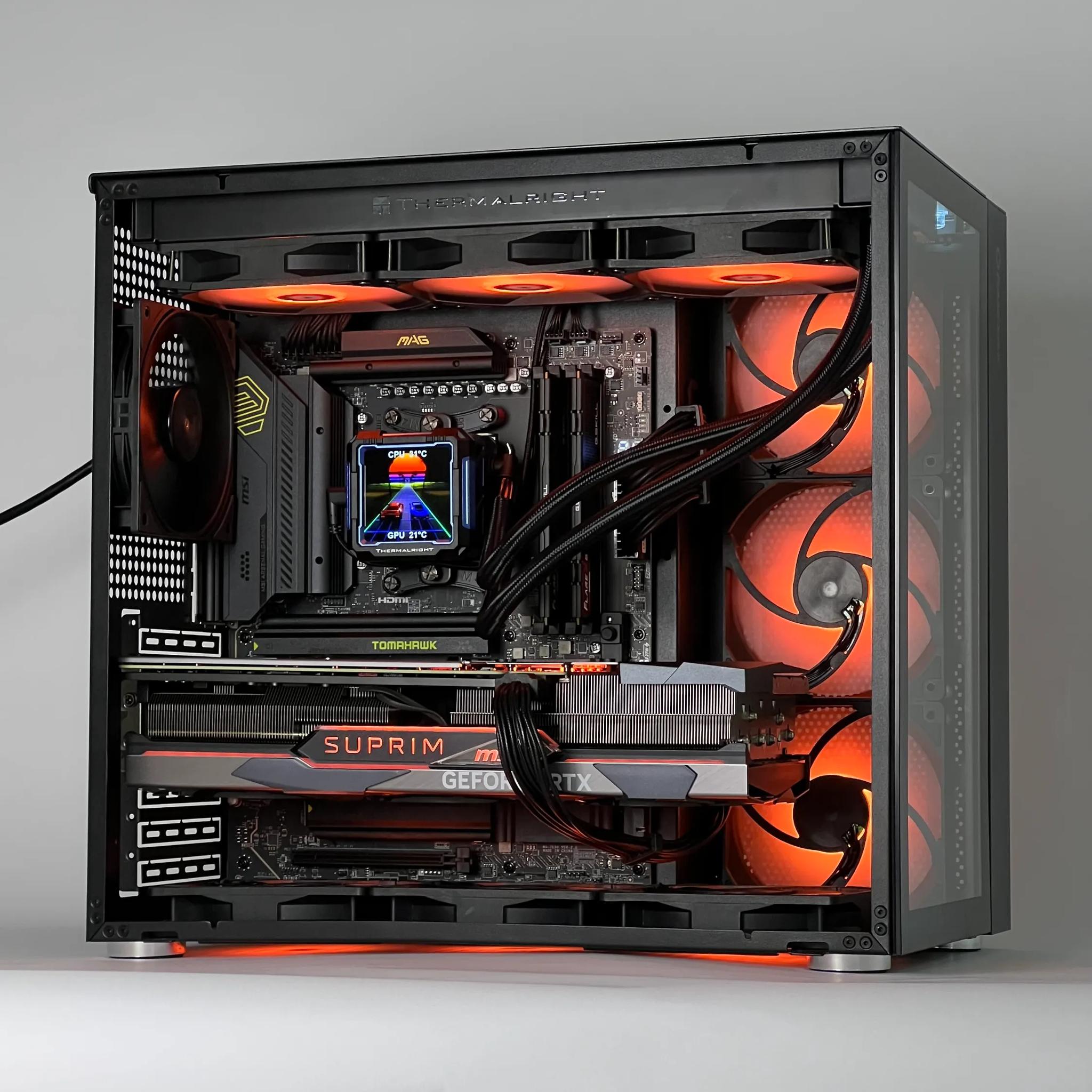 RTX 4070 Ti, Ryzen 9 9900X, 32GB DDR5, 1TB SSD, WiFi - Liquid Cooled Gaming PC