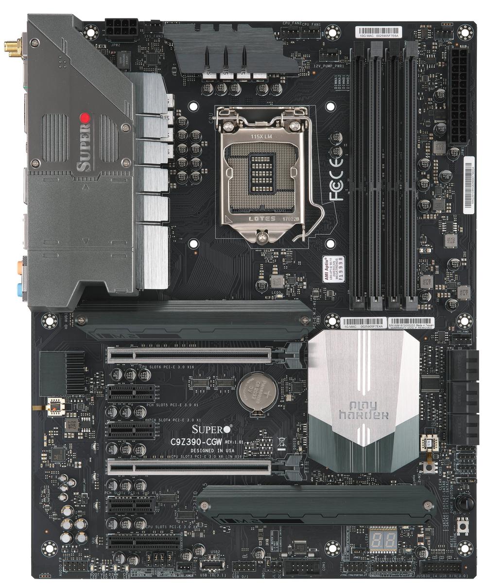 SUPERMICRO INTEL Z390 LGA1151 DDR4 ATX MOTHERBOARD (MODEL MBD-C9Z390-CGW)