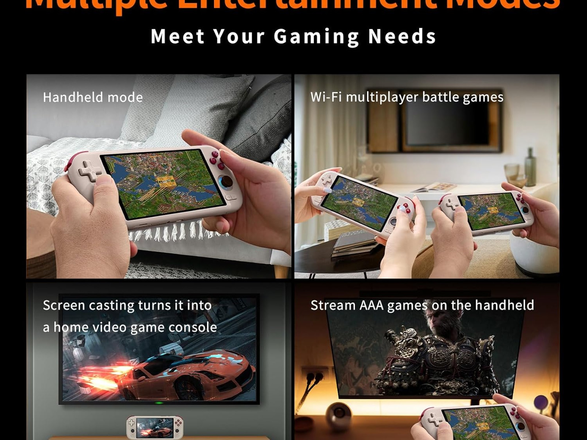 Mangmi Air X Game Console,5.5 Inch IPS LCD Android 14 System and 5000mAh Battery Video Games Console