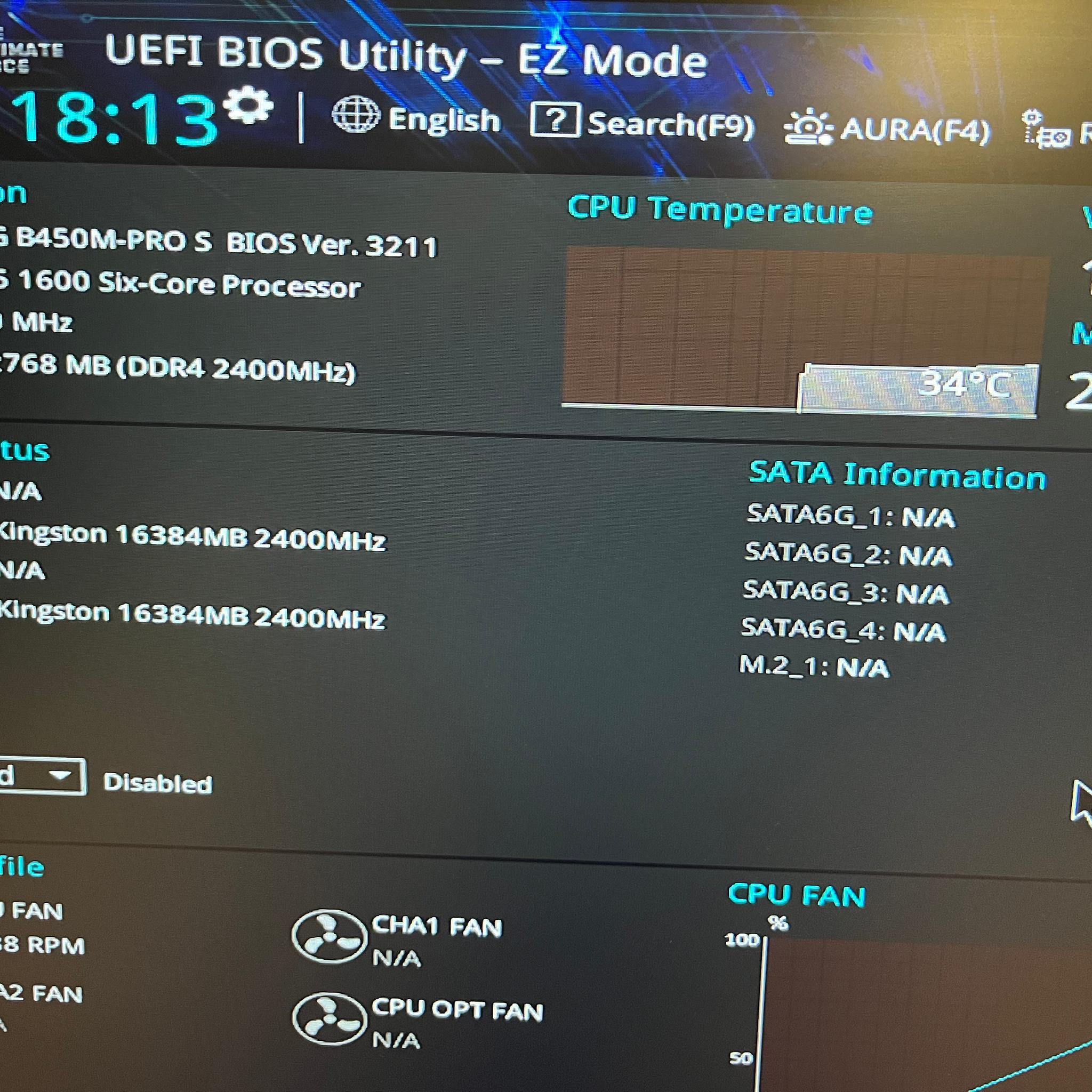 Asus B450M Pro S w/ Ryzen 5 1600AF Combo