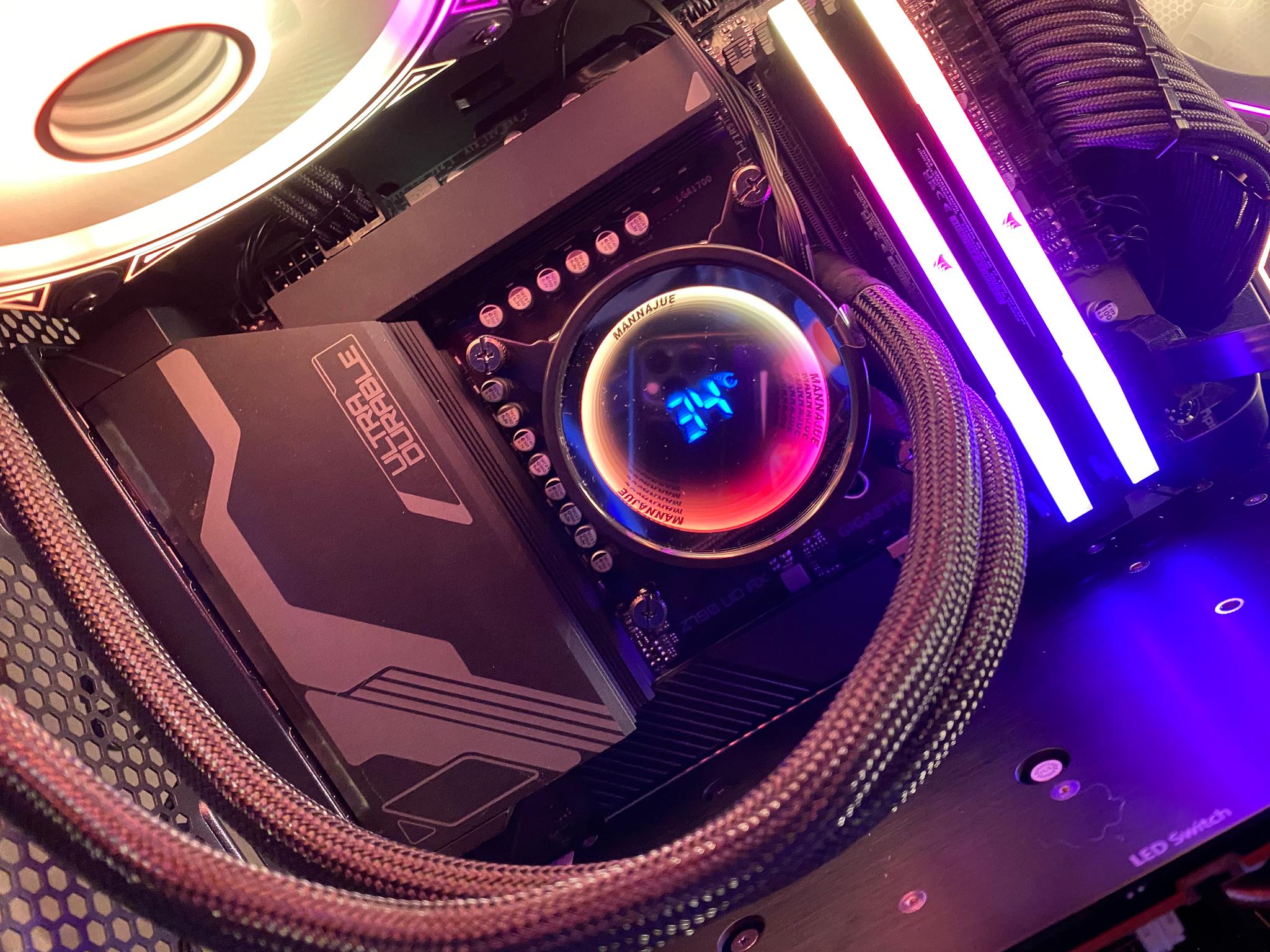 Hematite V 13600K 6800 XT 2TB NVME 32GB DDR5 Liquid Cooled Gaming,Streaming, Editing PC
