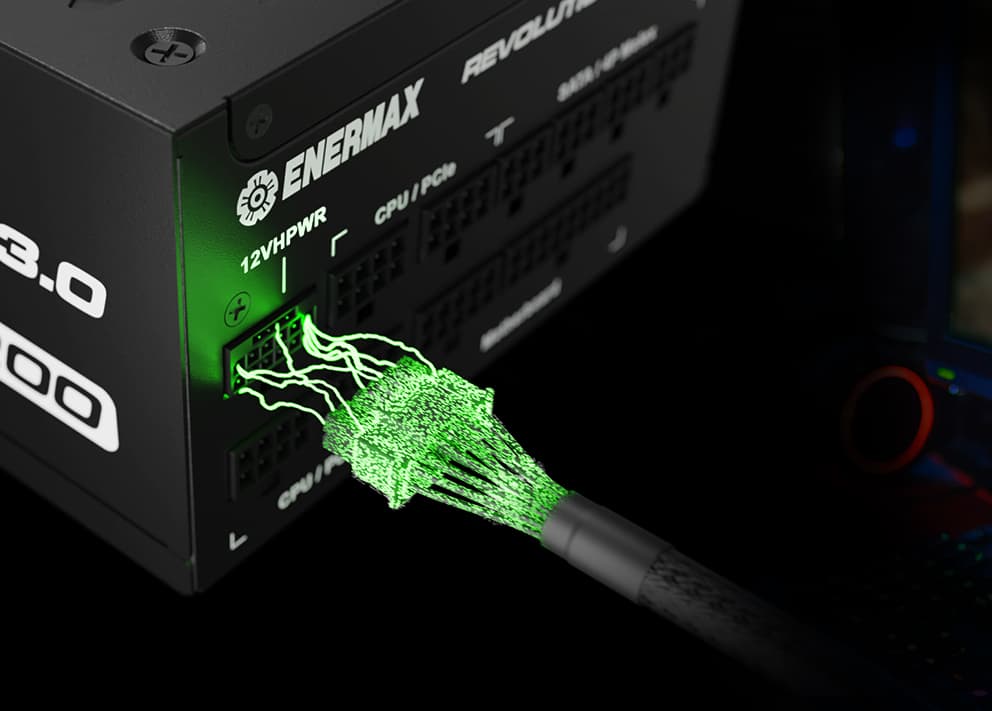 ENERMAX REVOLUTION ATX 3.0 1200W, 80+ Gold Full Modular, ATX 3.0, 600W PCIe 5.0 12VHPWR Connectors