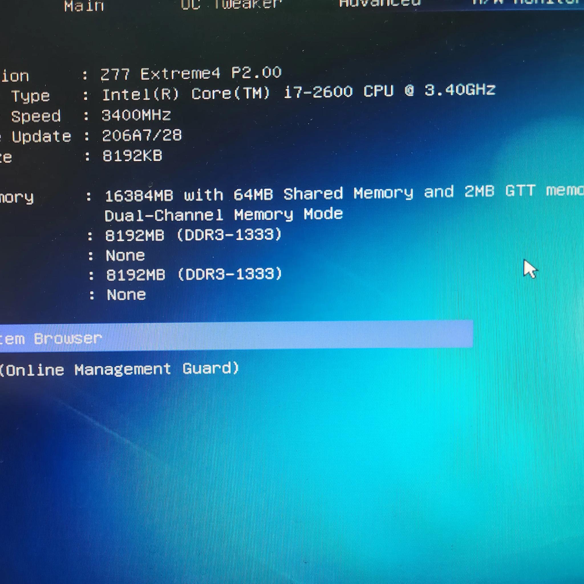 ASRock Z77 Extreme 4 motherboard combo with I7-2600 / G-SKILL 16GB DDR3, LGA 1155