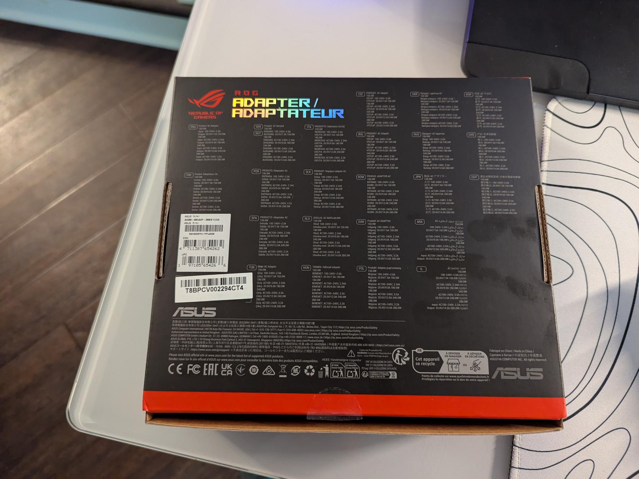 ROG 280W DC Adapter - ADP-280EB B (basically New)