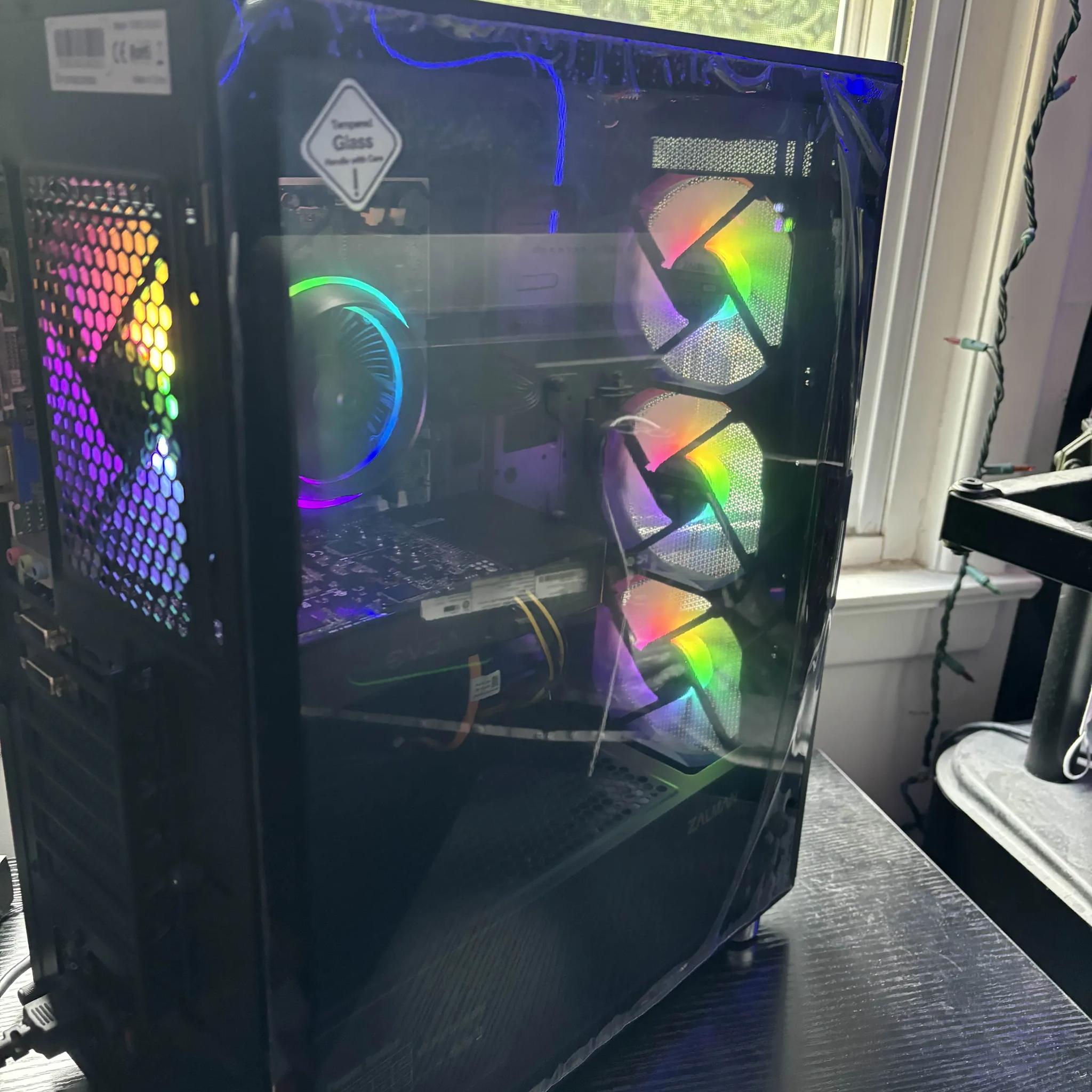 GAMING PC i5 8GB NVIDIA GTX 660 RGB Lighting RGB Fans Computer