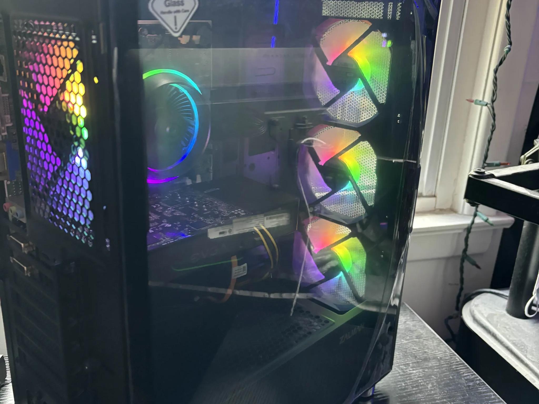 GAMING PC i5 8GB NVIDIA GTX 660 RGB Lighting RGB Fans Computer