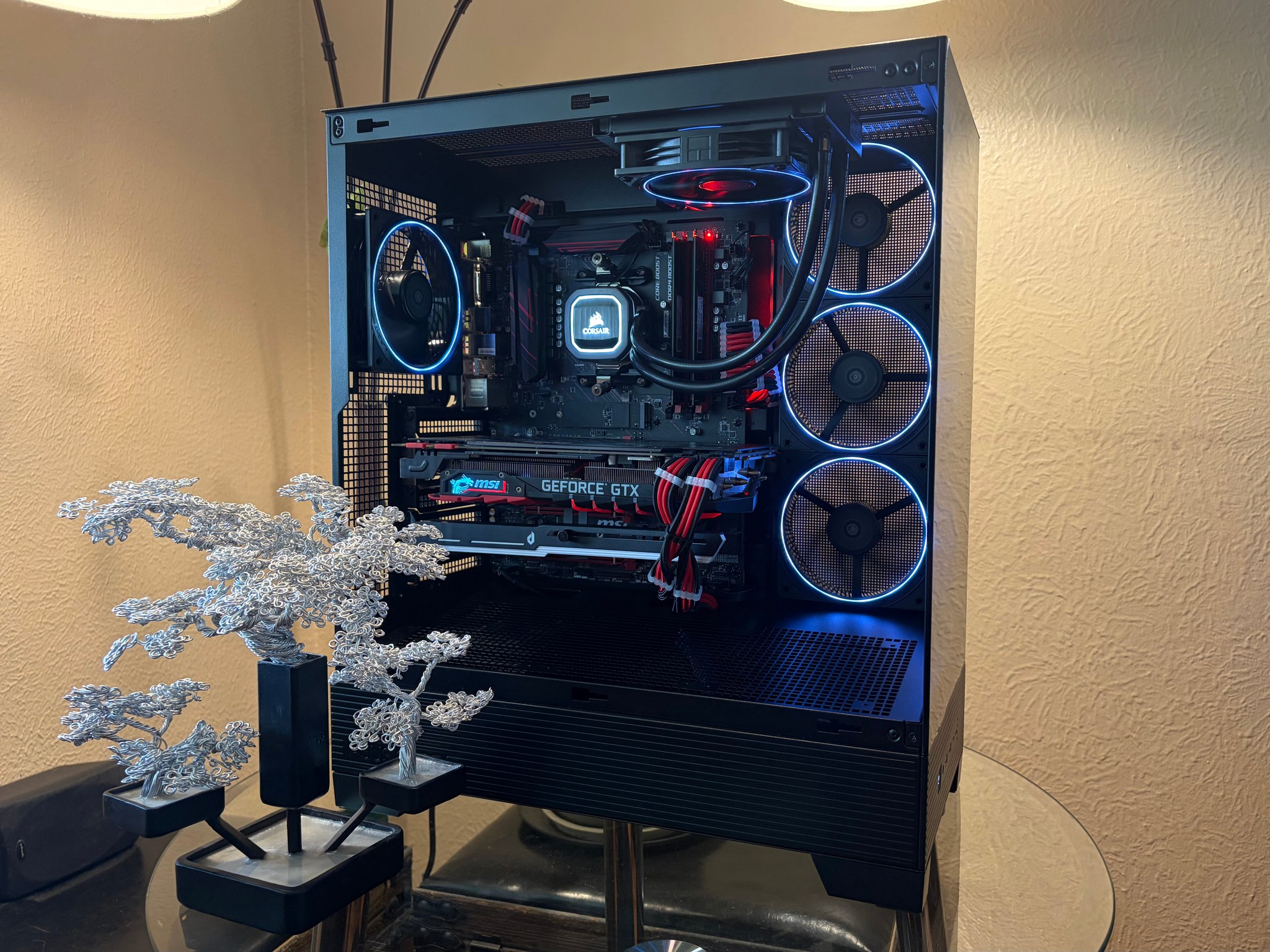 Black/Red Gaming PC - GTX 1080 Ti | Ryzen 5 5500 | 16gb RAM | 512gb NVMe | Windows 11 | WiFi + BT